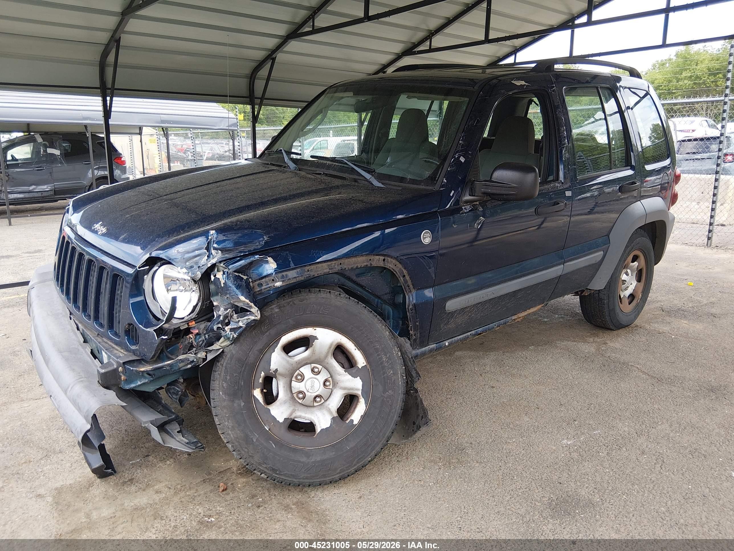 2005 Jeep Liberty Sport Синий vin: 1J4GL48K25W659912