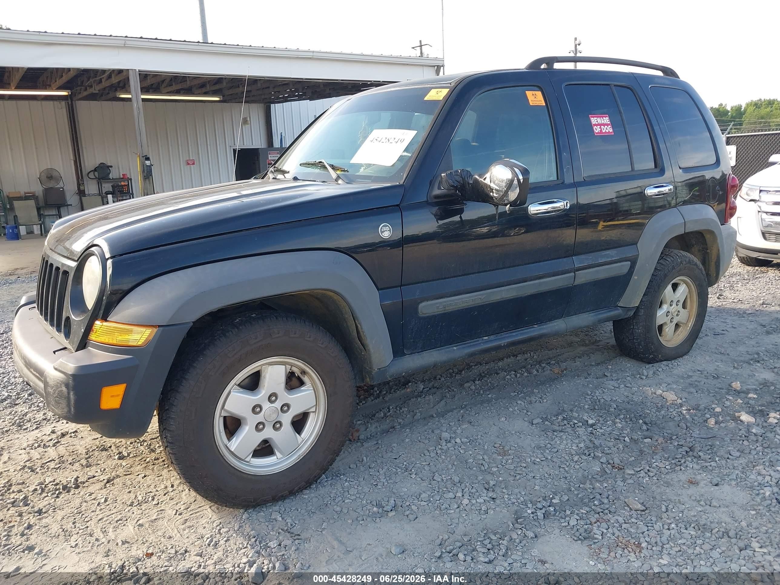 2007 Jeep Liberty Sport Black vin: 1J4GL48K27W505655