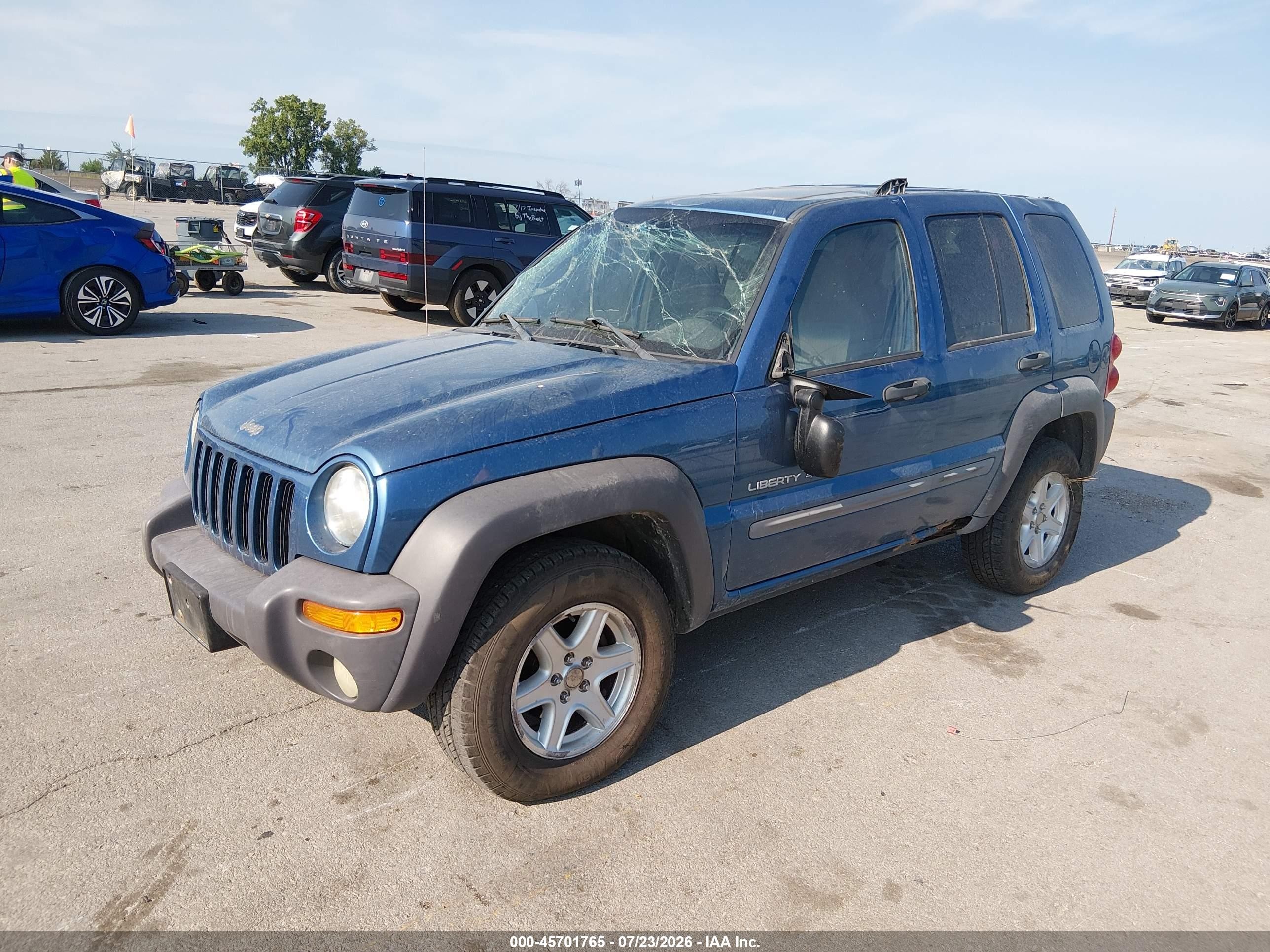 2003 Jeep Liberty Sport Blue vin: 1J4GL48K33W505867