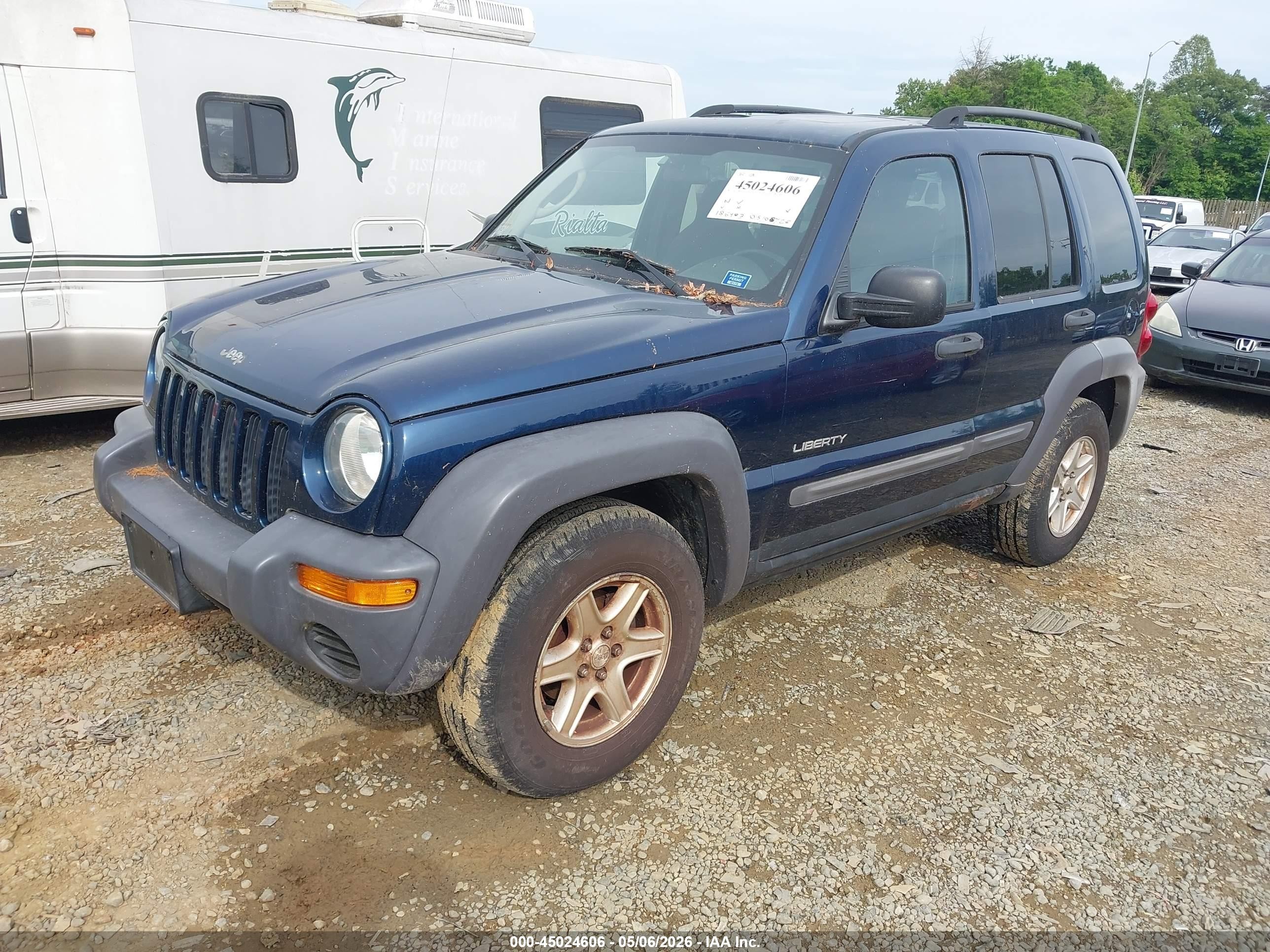 2004 Jeep Liberty Sport Синий vin: 1J4GL48K34W121749