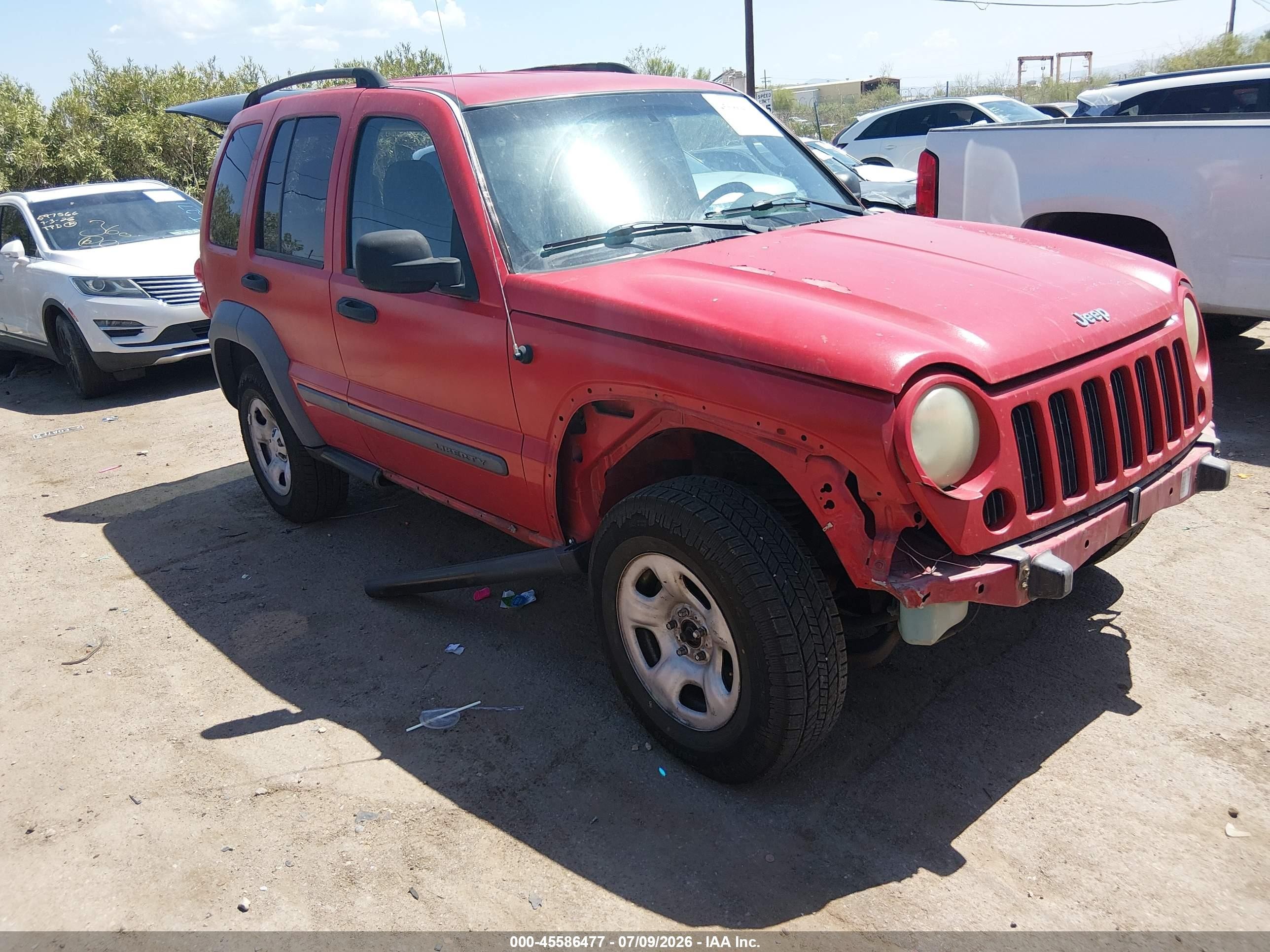2005 Jeep Liberty Sport Red vin: 1J4GL48K35W544428