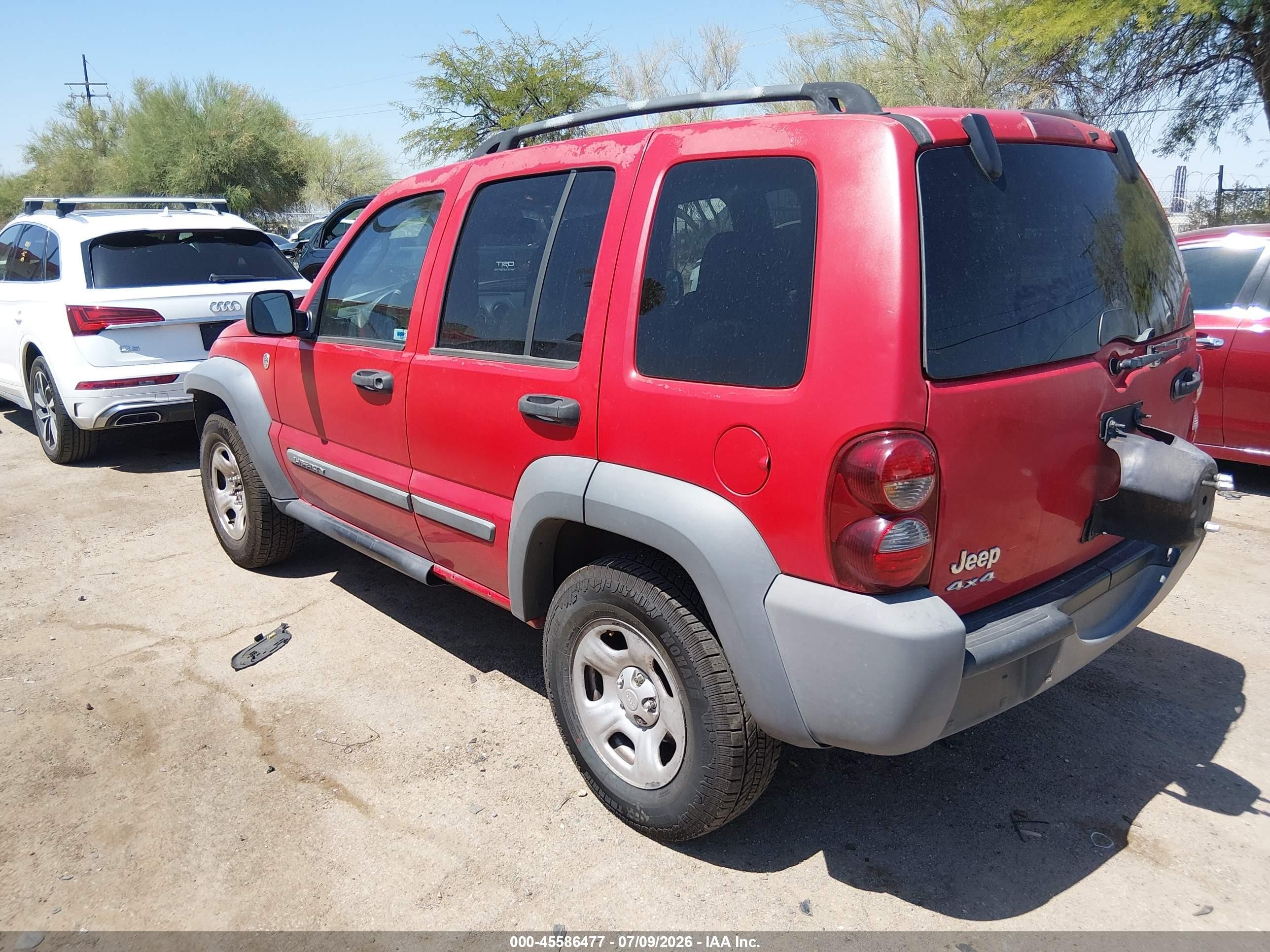 2005 Jeep Liberty Sport Красный vin: 1J4GL48K35W544428