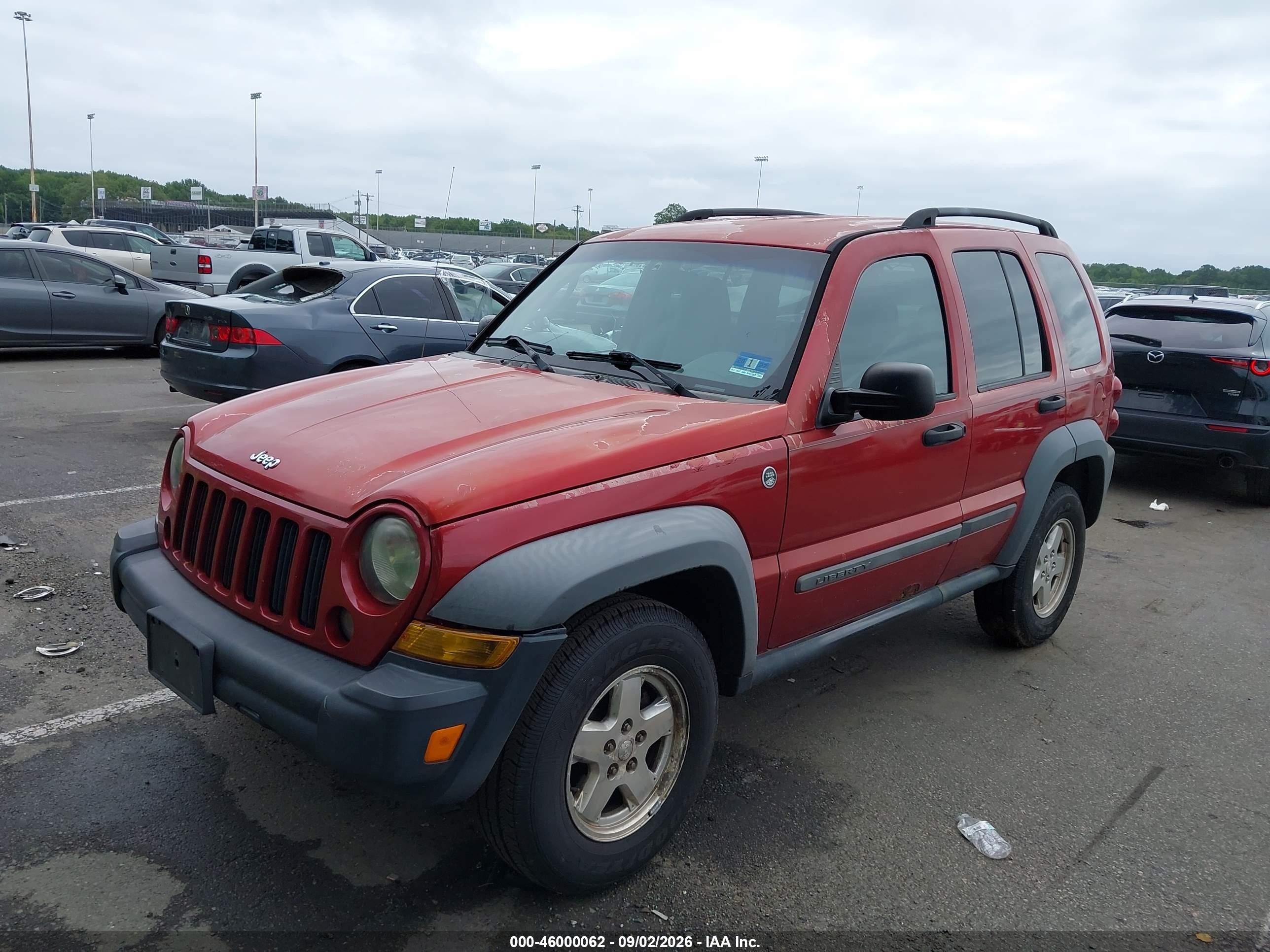 2007 Jeep Liberty Sport Red vin: 1J4GL48K37W522612
