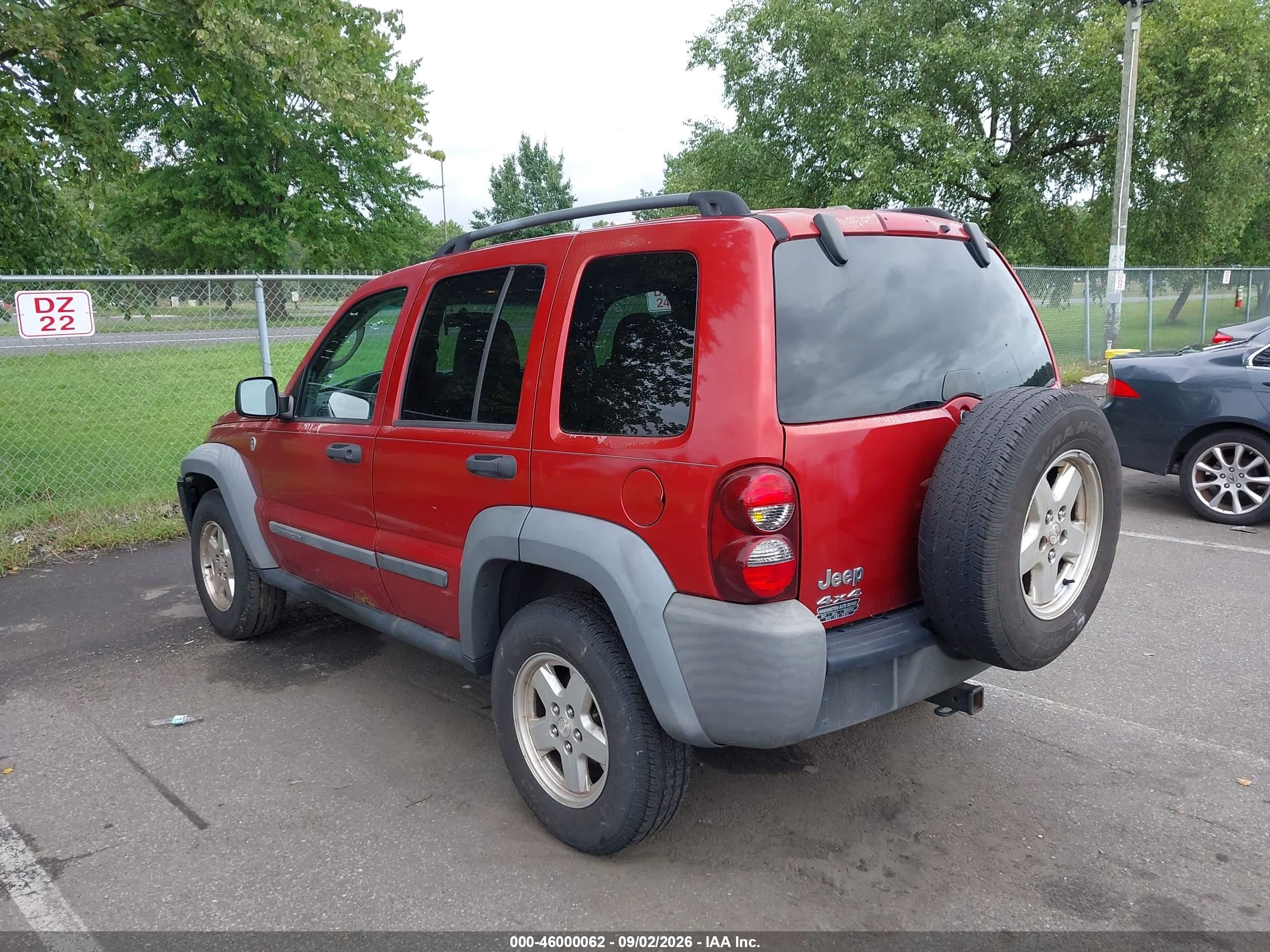 2007 Jeep Liberty Sport Red vin: 1J4GL48K37W522612