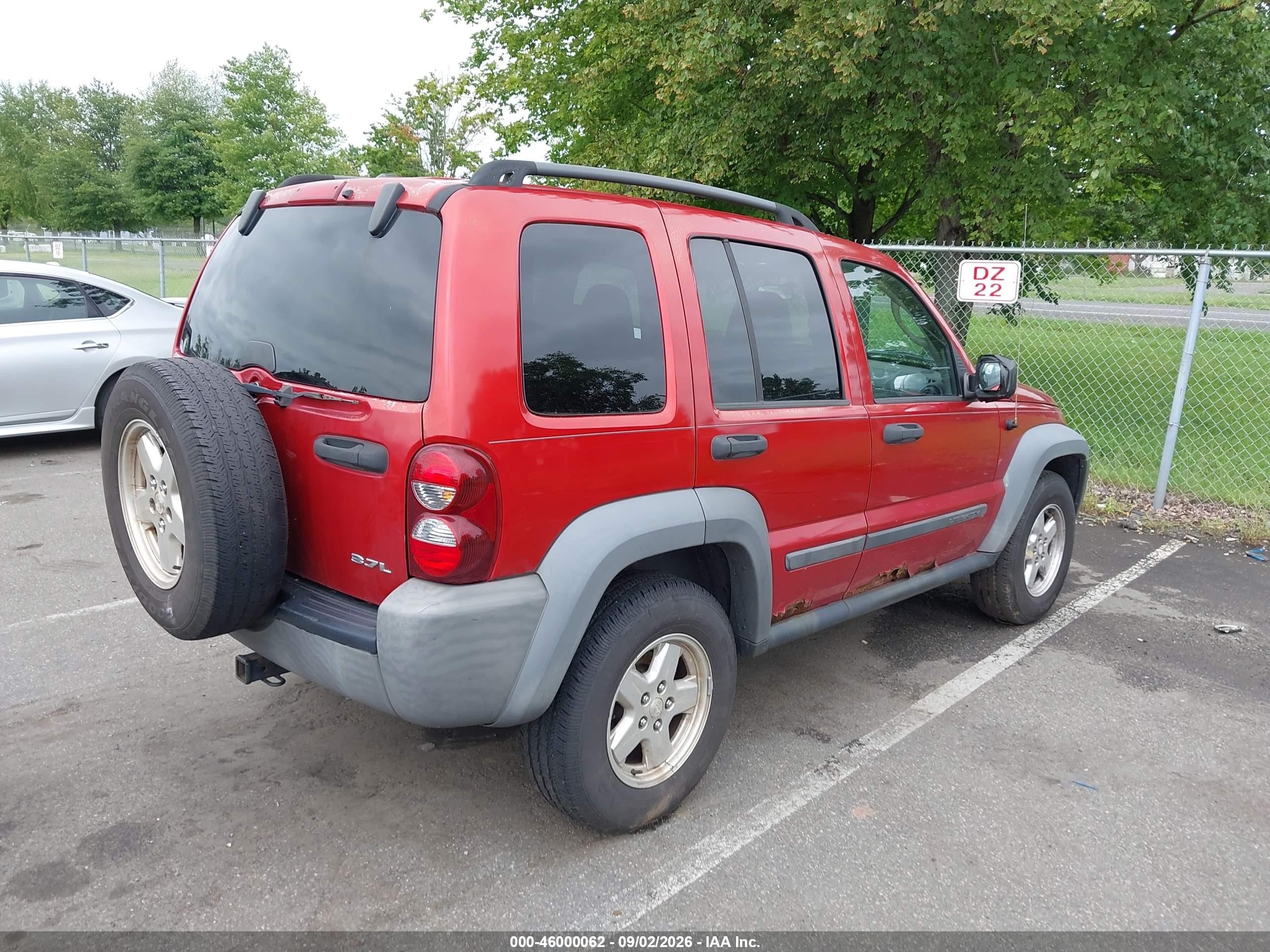 2007 Jeep Liberty Sport Red vin: 1J4GL48K37W522612