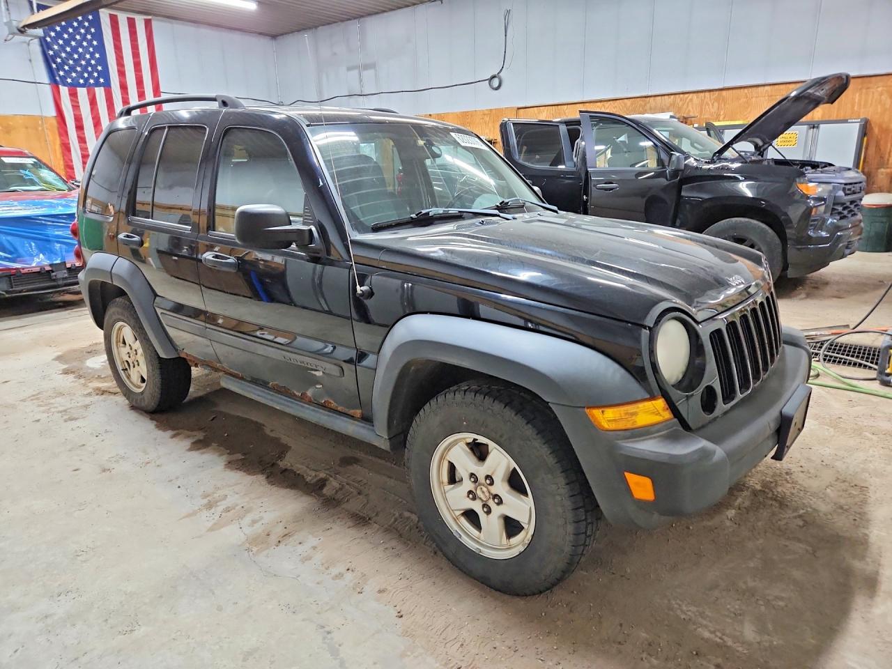2007 Jeep Liberty Sport Black vin: 1J4GL48K37W710613