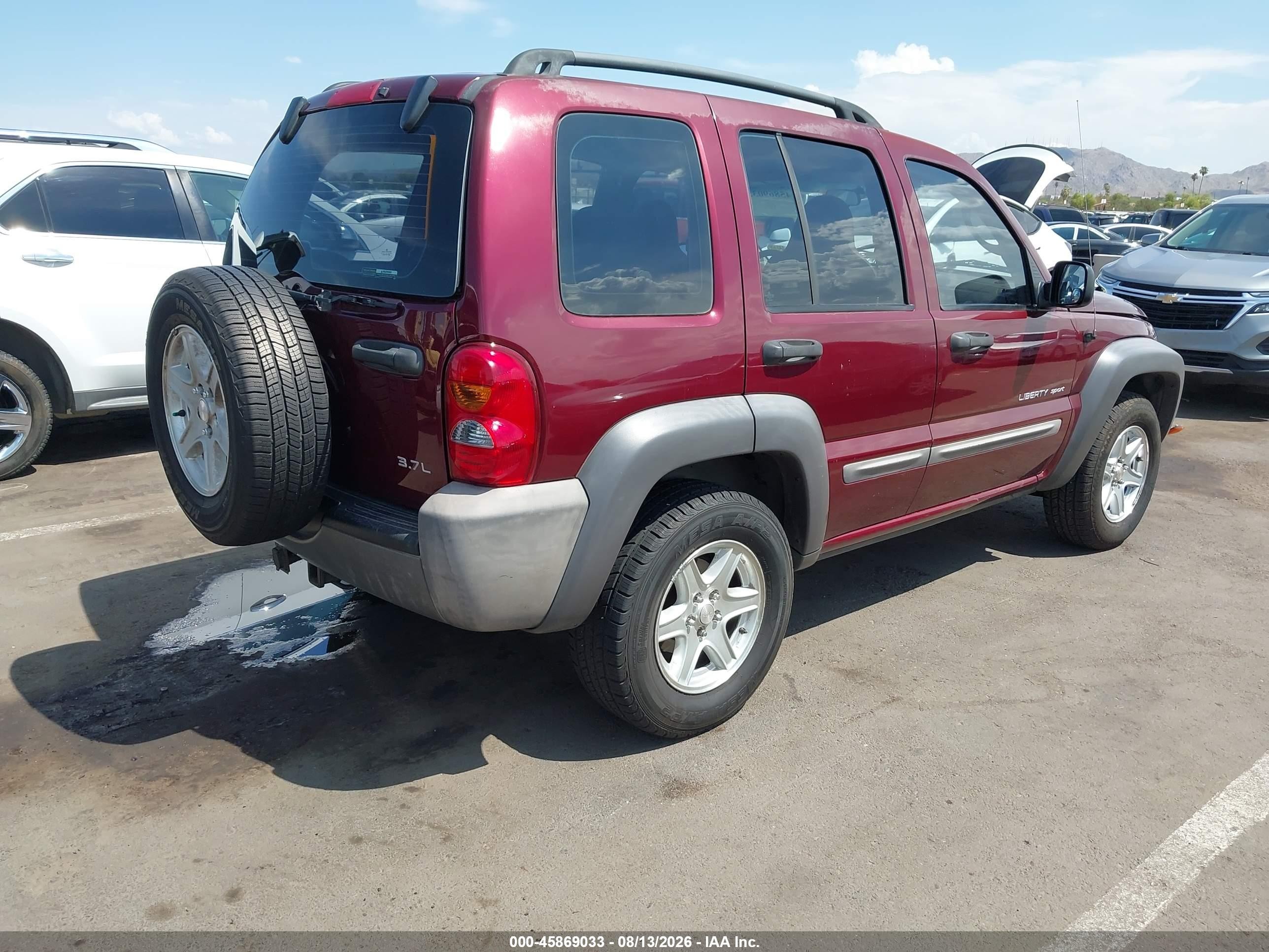 2003 Jeep Liberty Sport Maroon vin: 1J4GL48K43W513721