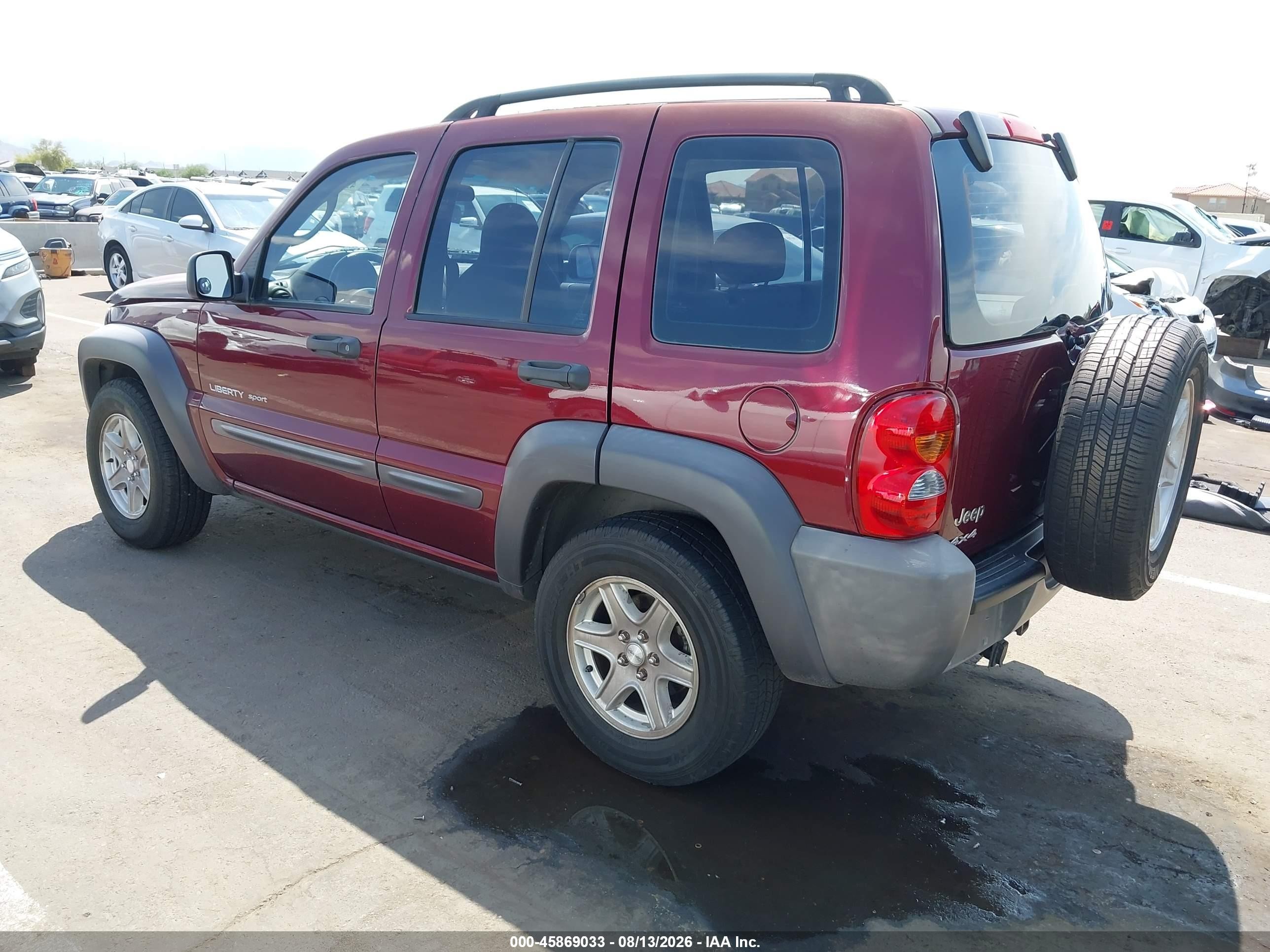 2003 Jeep Liberty Sport Maroon vin: 1J4GL48K43W513721