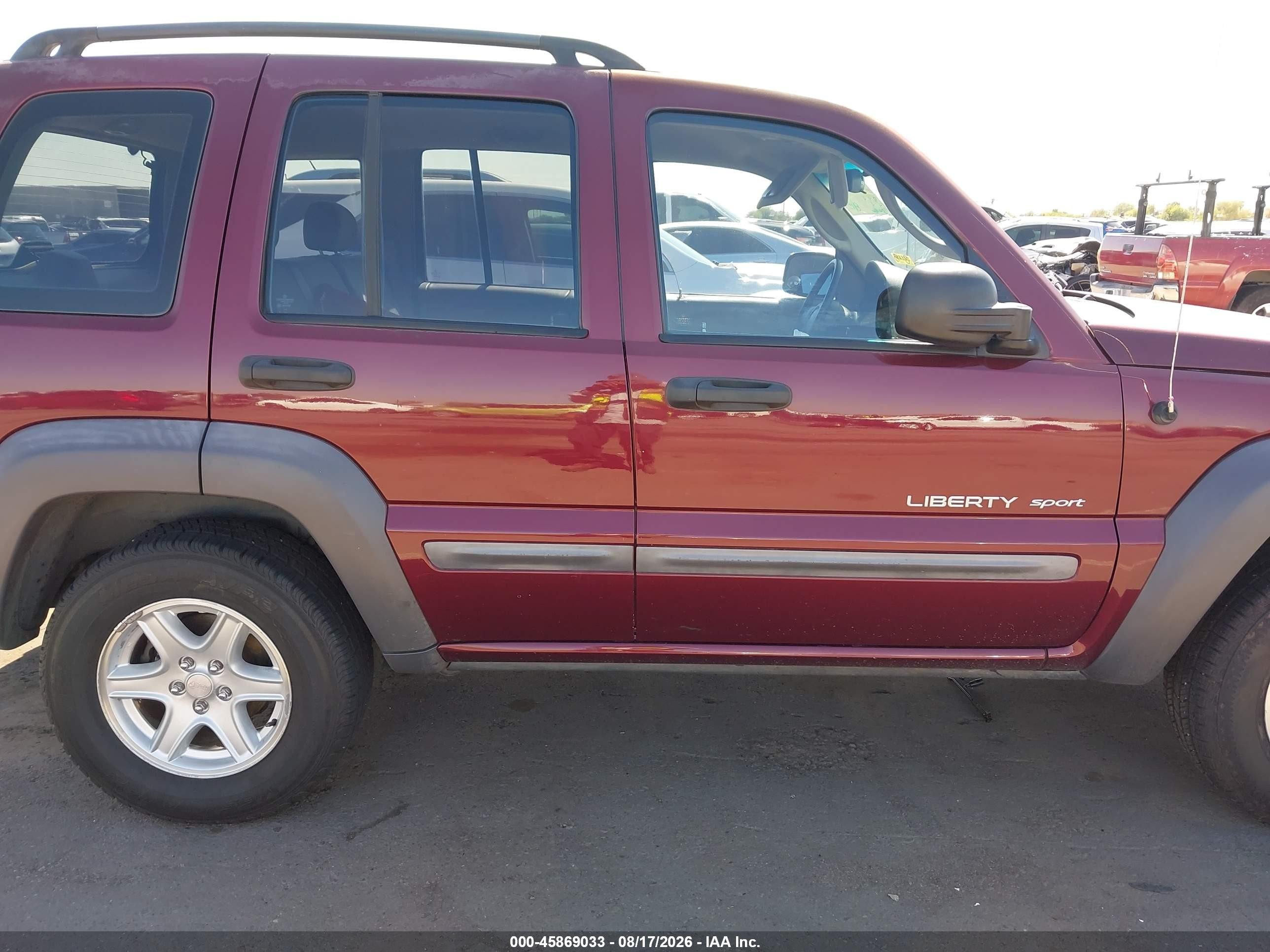2003 Jeep Liberty Sport Maroon vin: 1J4GL48K43W513721