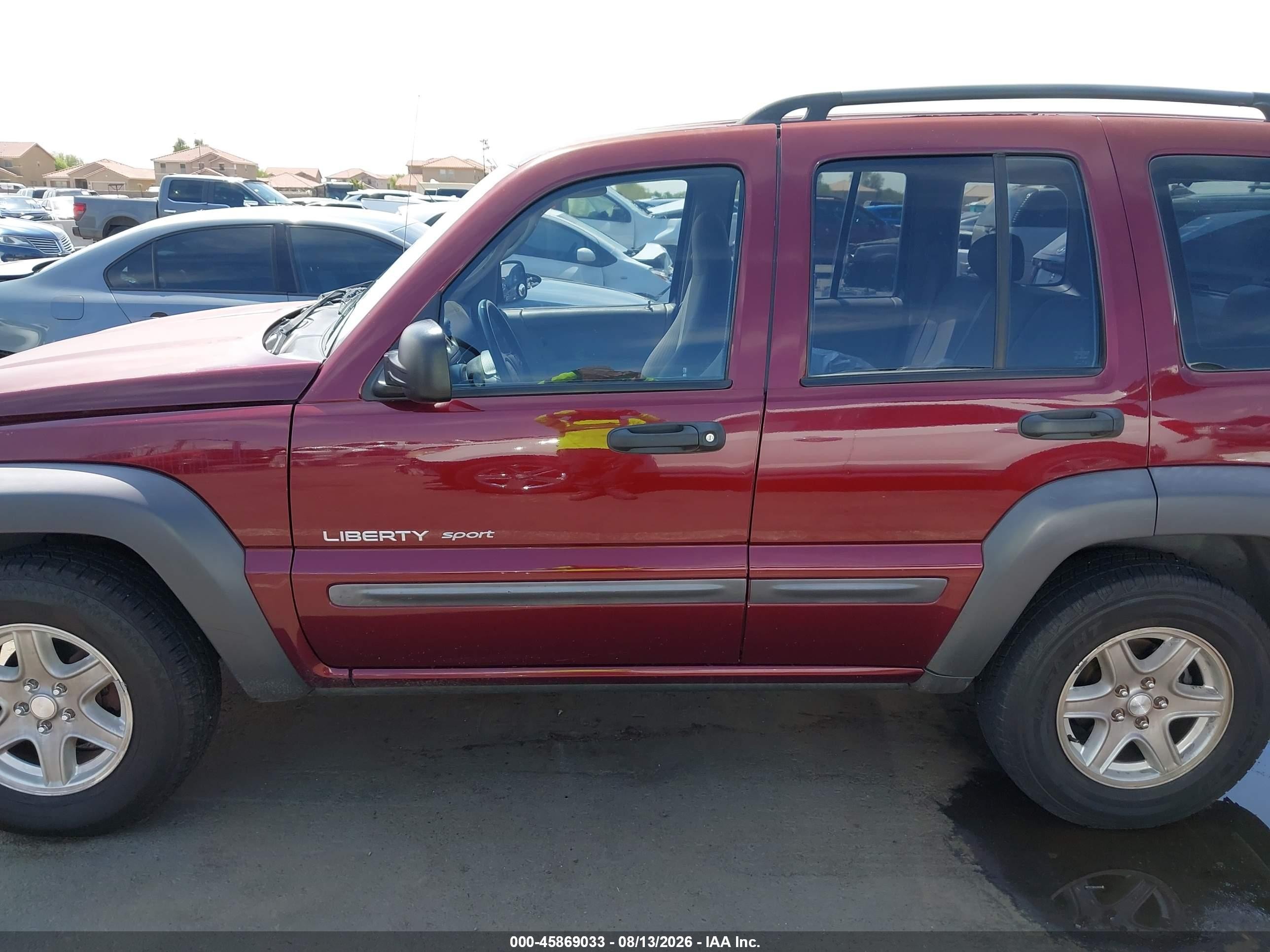 2003 Jeep Liberty Sport Maroon vin: 1J4GL48K43W513721