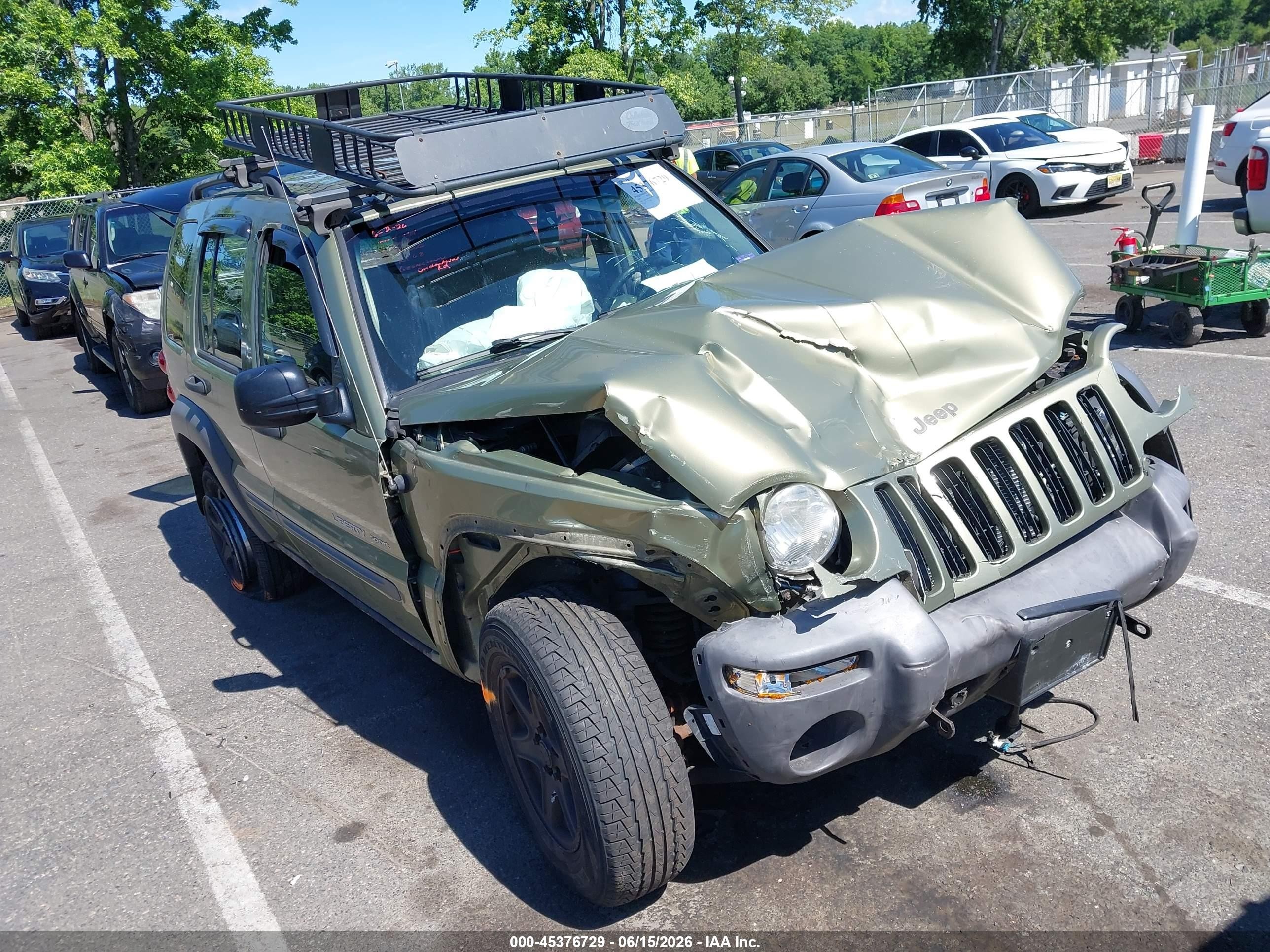 2003 Jeep Liberty Sport Green vin: 1J4GL48K43W625810