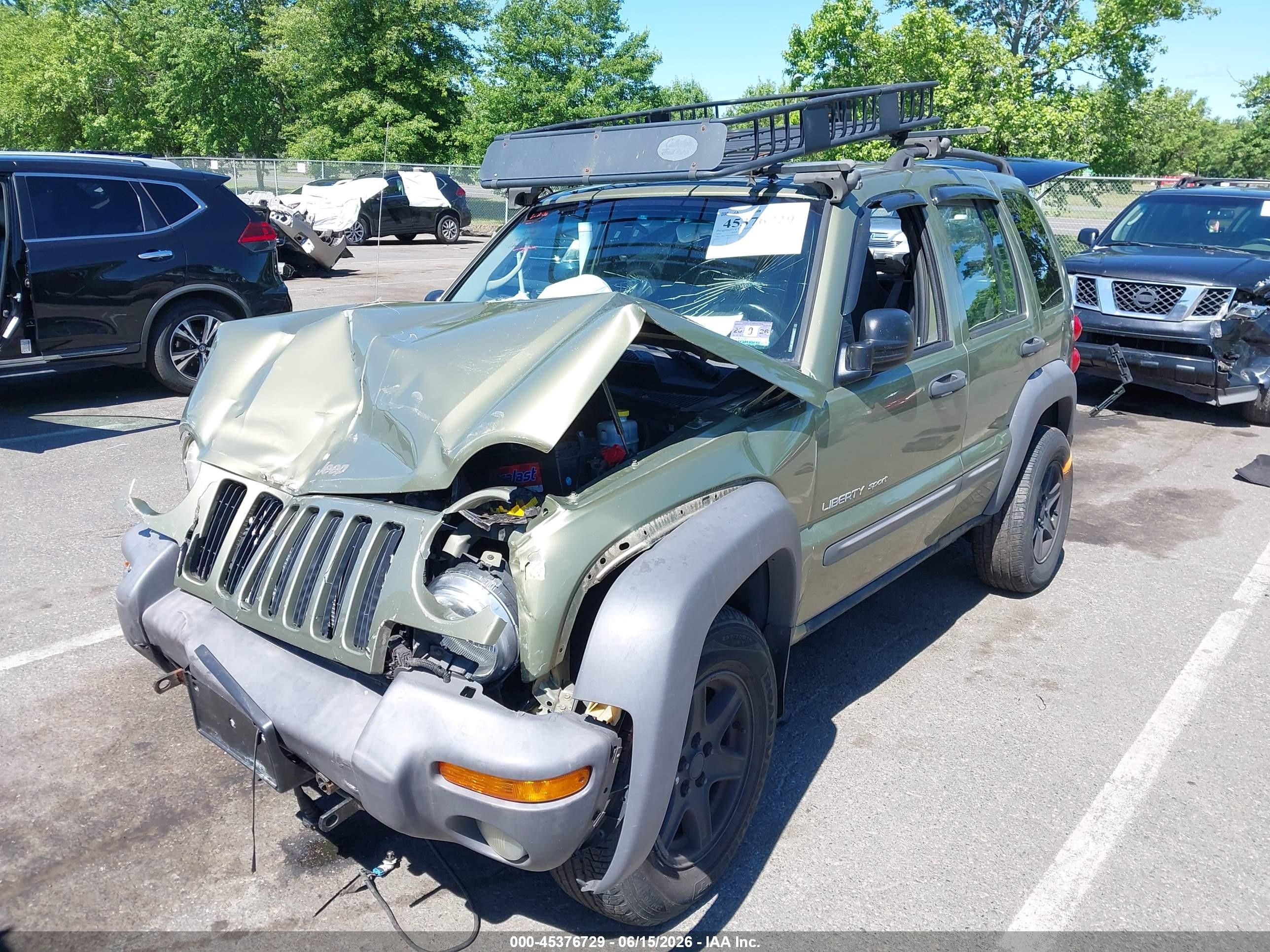 2003 Jeep Liberty Sport Green vin: 1J4GL48K43W625810