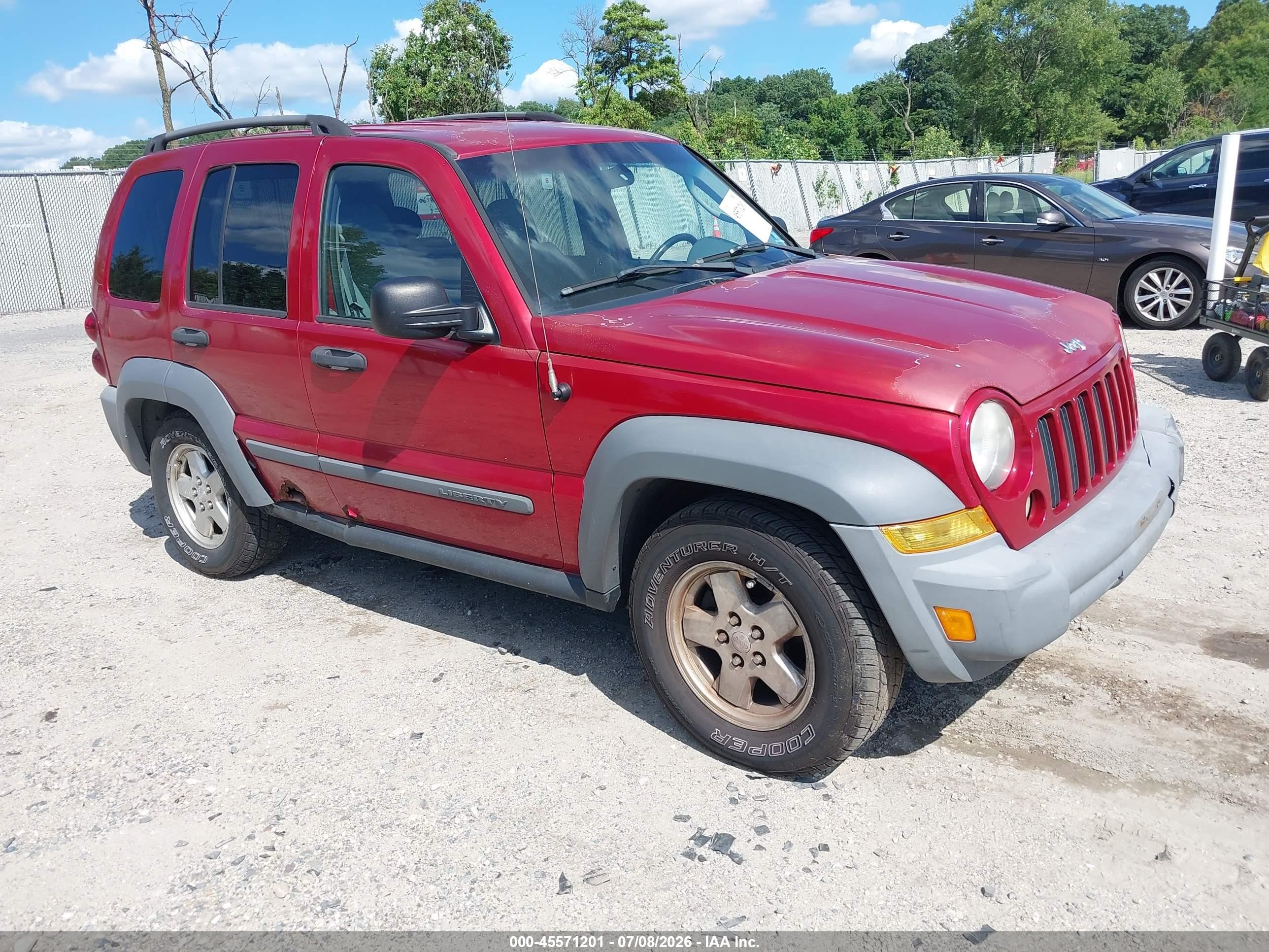 2006 Jeep Liberty Sport Red vin: 1J4GL48K46W128938