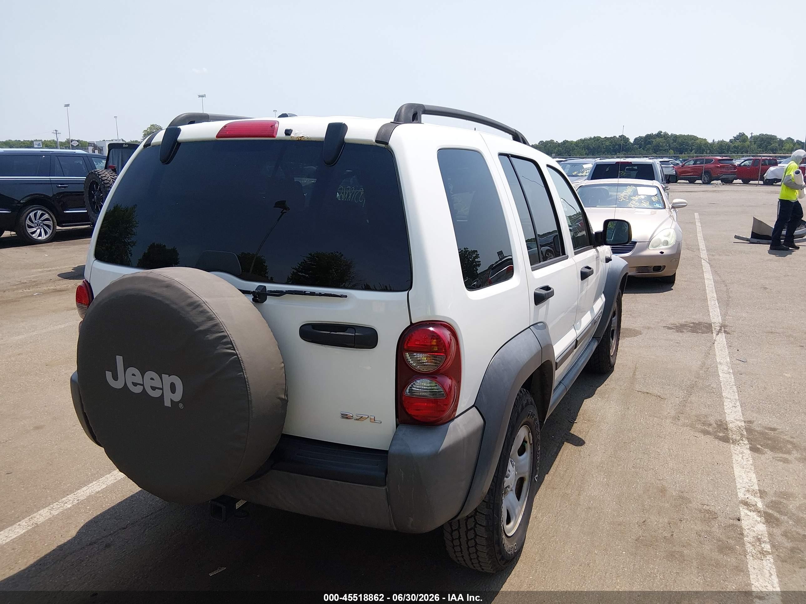 2007 Jeep Liberty Sport White vin: 1J4GL48K47W707154