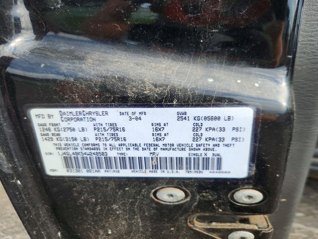 2004 Jeep Liberty Sport Black vin: 1J4GL48K54W248583