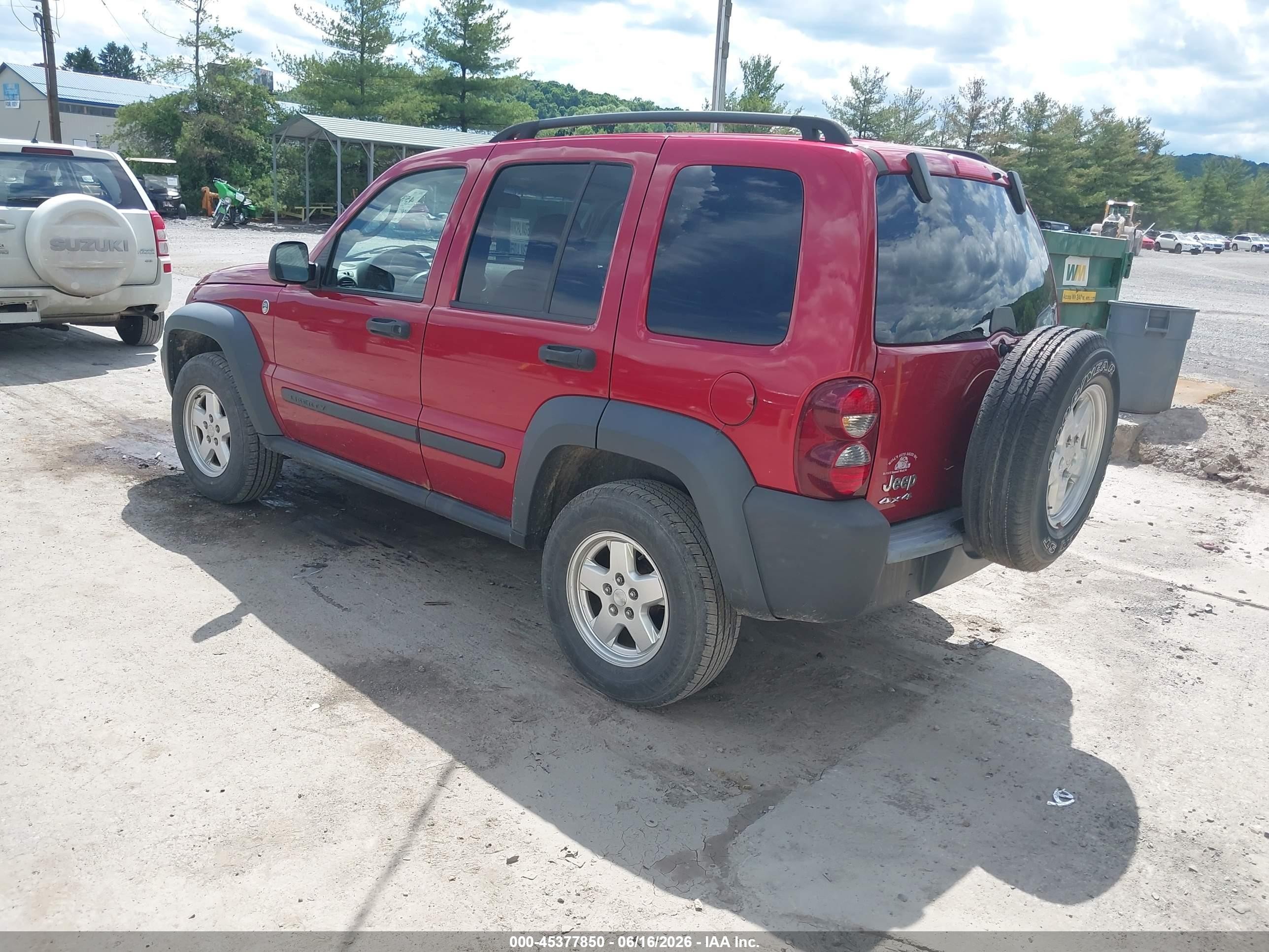 2006 Jeep Liberty Sport Red vin: 1J4GL48K56W209107