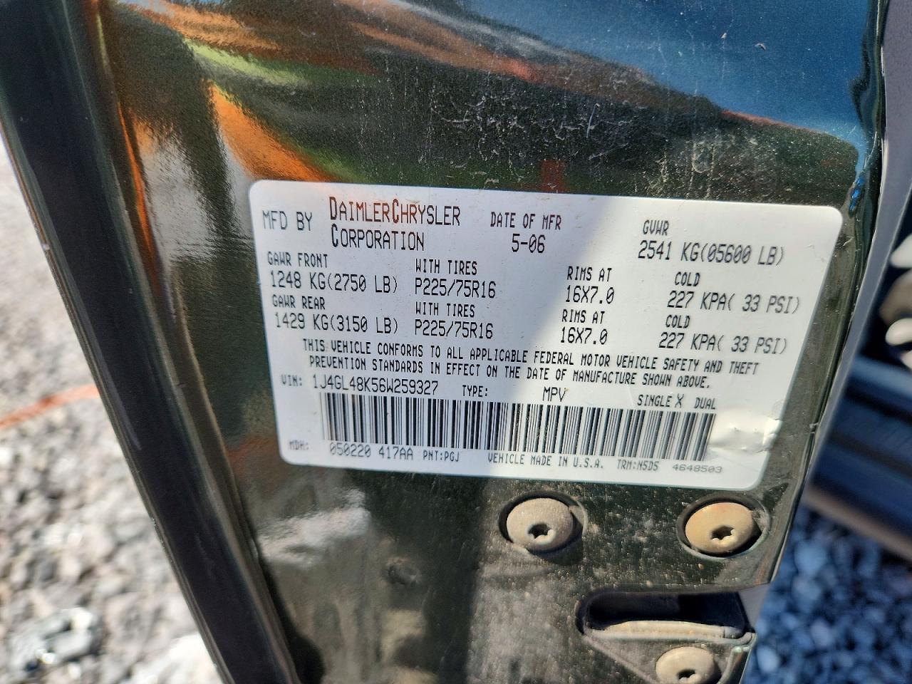 2006 Jeep Liberty Sport Green vin: 1J4GL48K56W259327