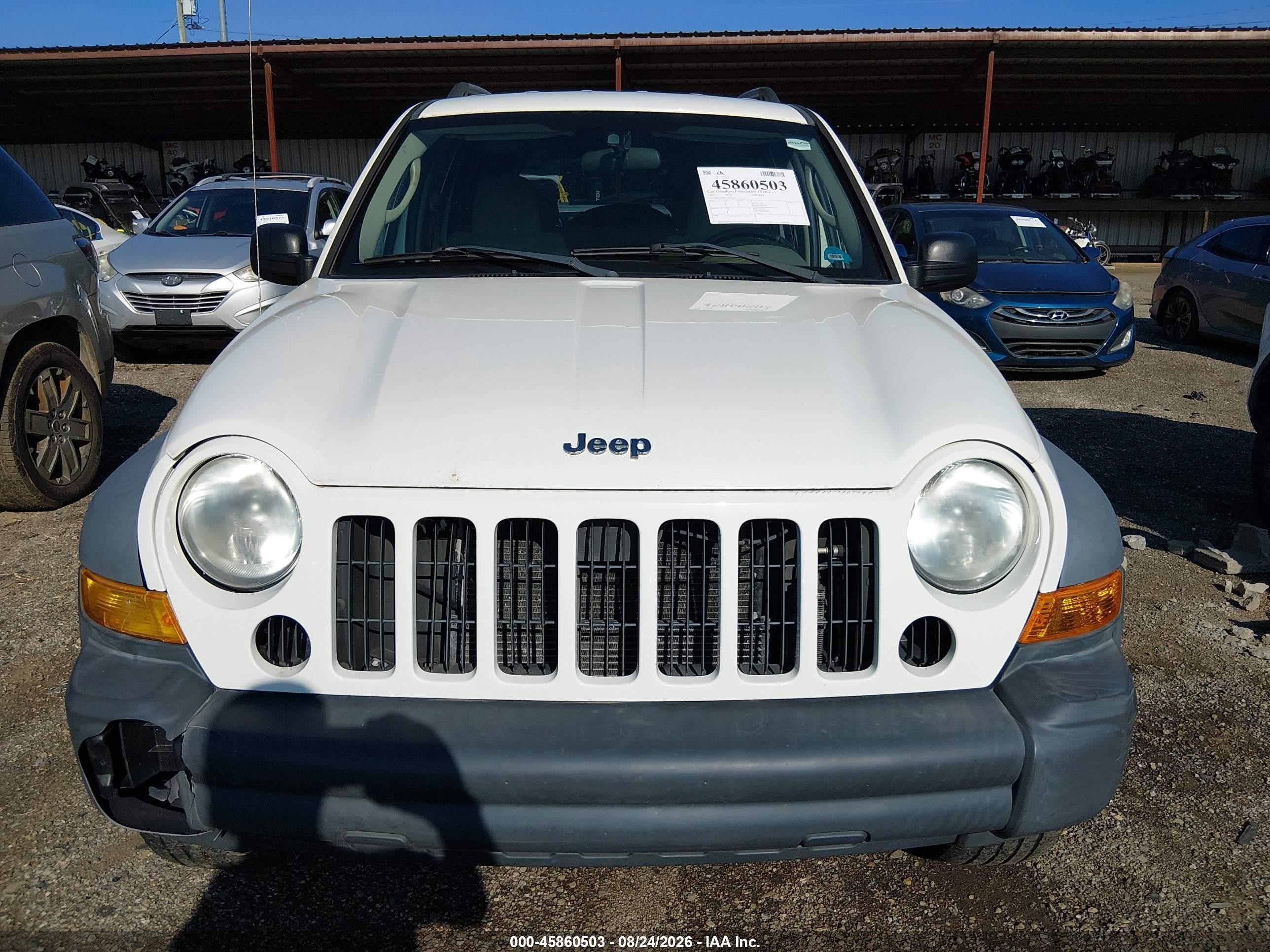 2007 Jeep Liberty Sport Белый vin: 1J4GL48K57W520831