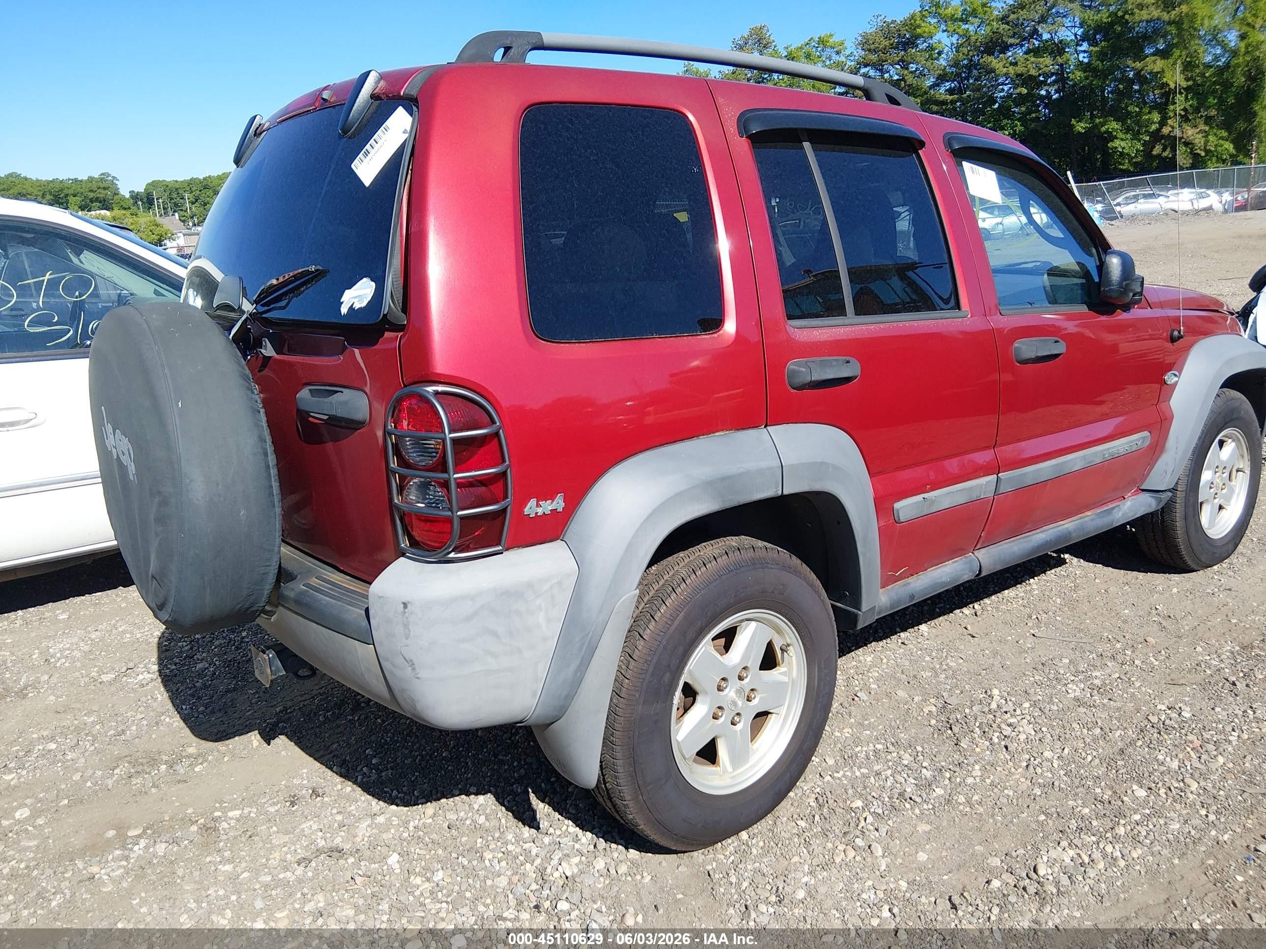 2007 Jeep Liberty Sport Red vin: 1J4GL48K57W574985