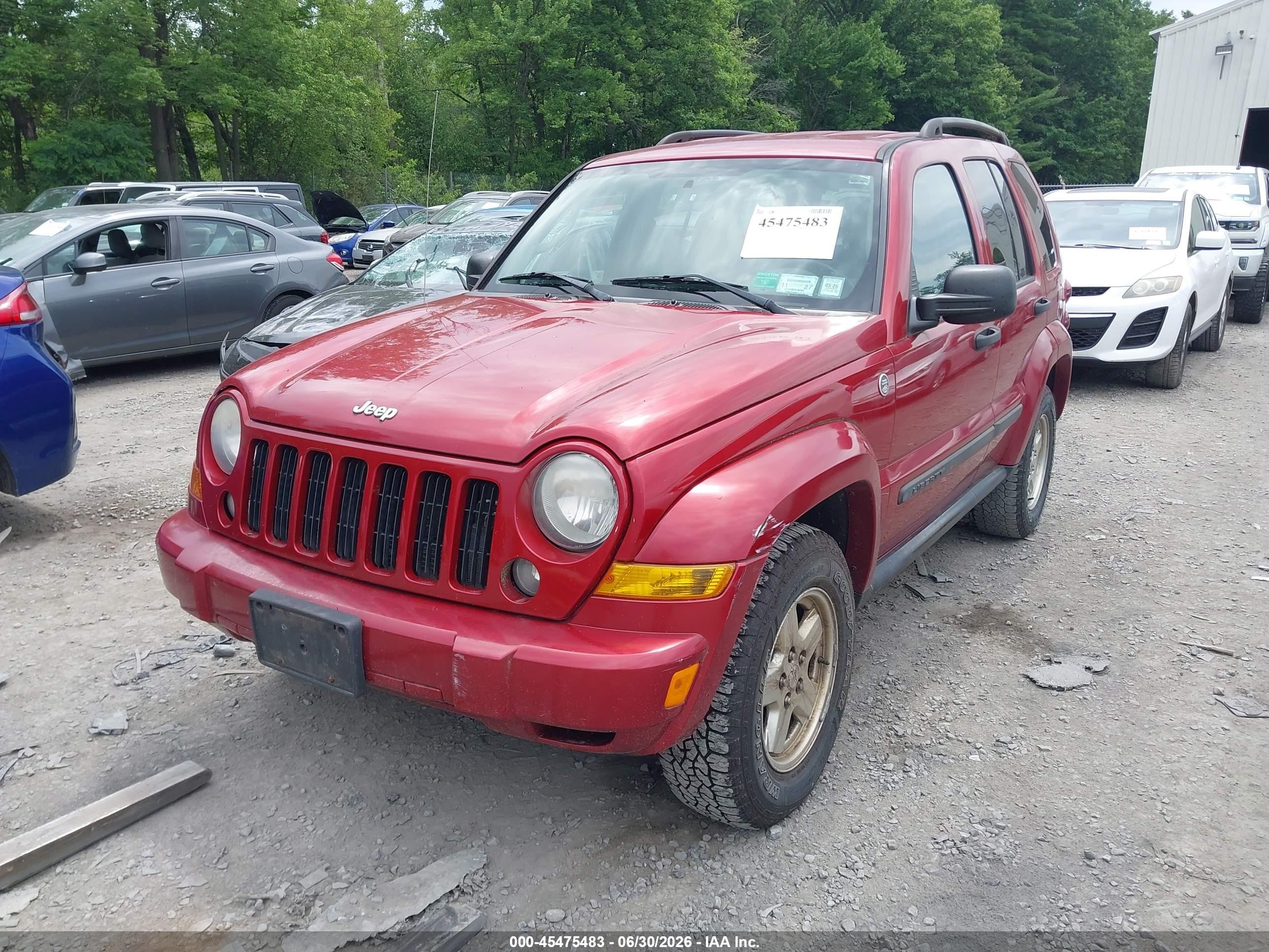 2007 Jeep Liberty Sport Red vin: 1J4GL48K57W696181