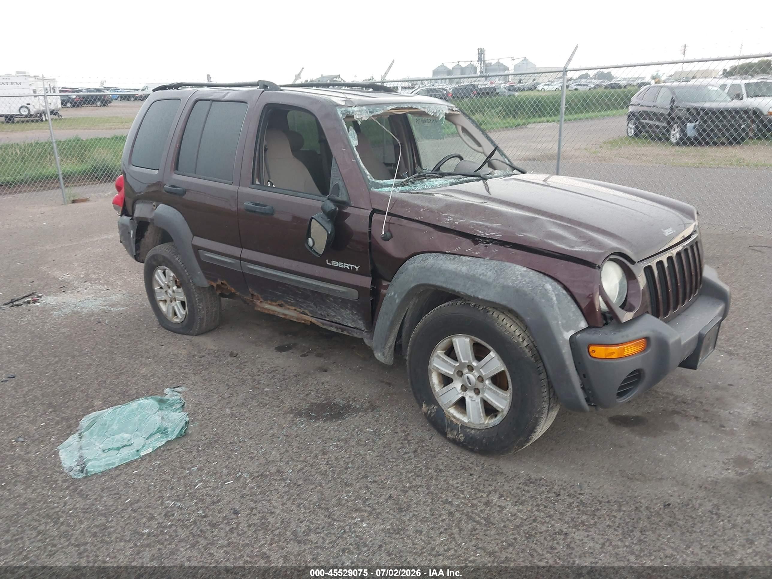 2004 Jeep Liberty Sport Burgundy vin: 1J4GL48K64W135807
