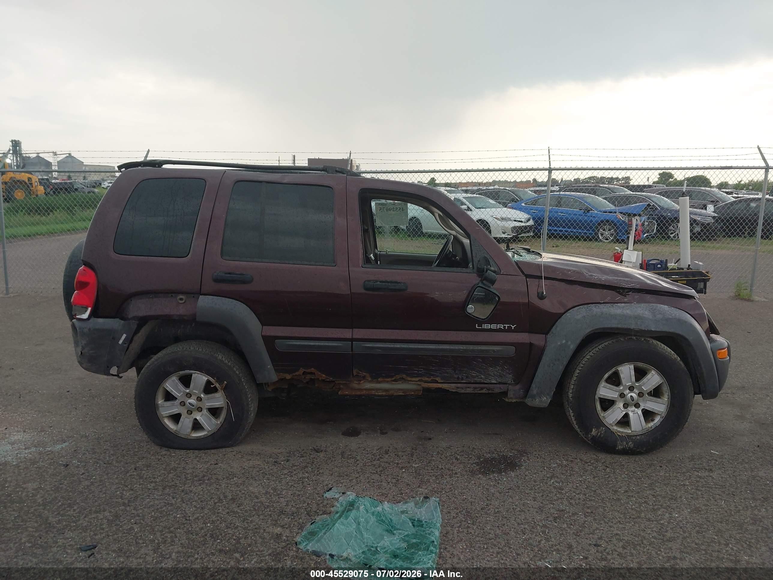 2004 Jeep Liberty Sport Burgundy vin: 1J4GL48K64W135807