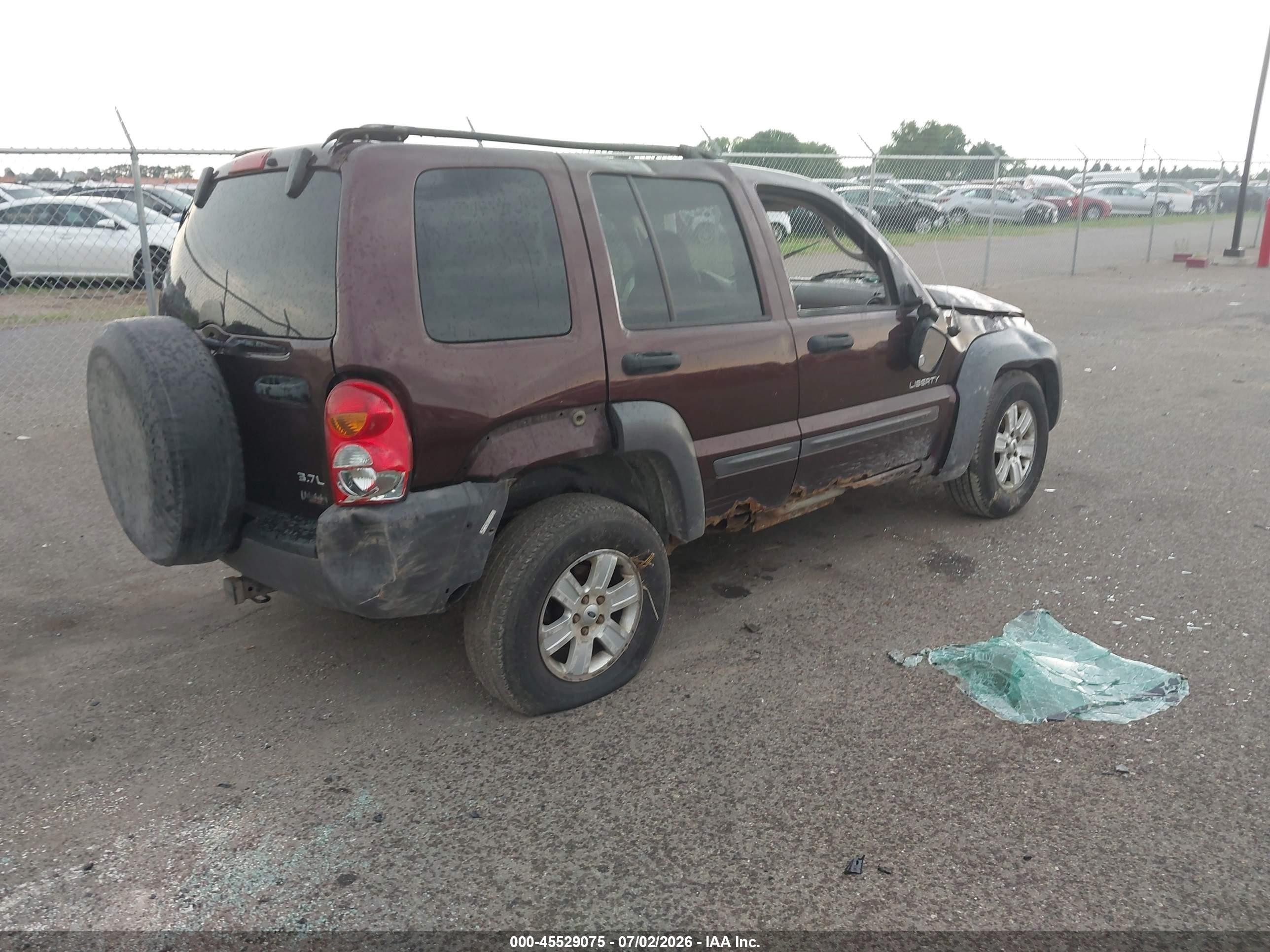 2004 Jeep Liberty Sport Burgundy vin: 1J4GL48K64W135807