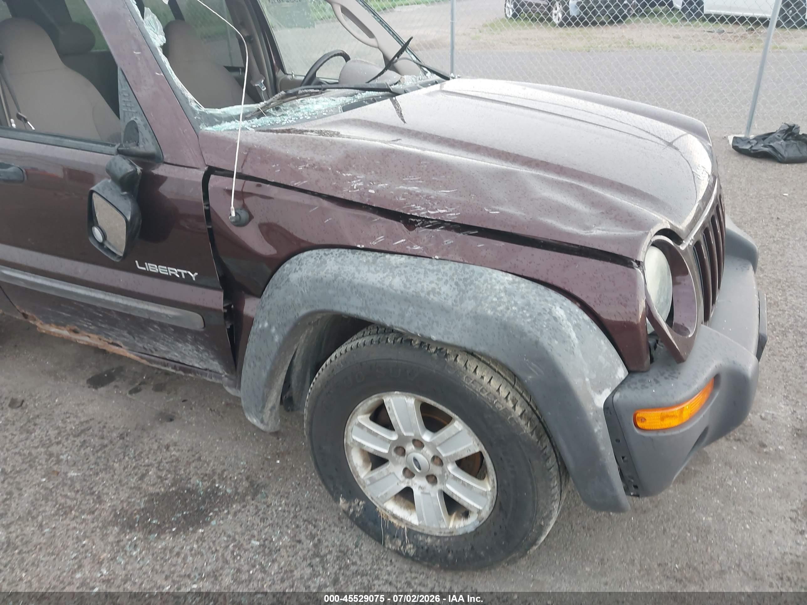 2004 Jeep Liberty Sport Burgundy vin: 1J4GL48K64W135807