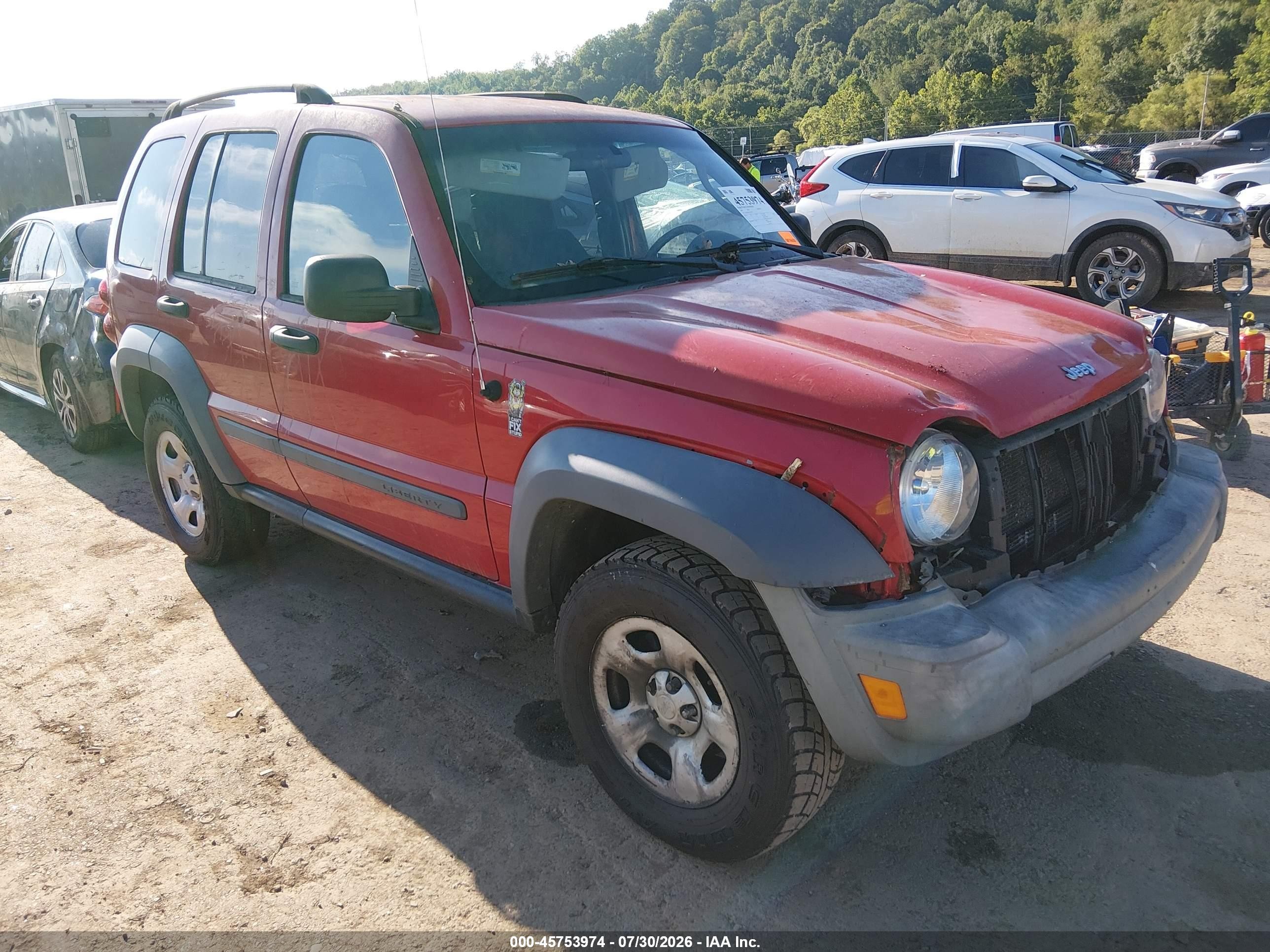 2005 Jeep Liberty Sport Red vin: 1J4GL48K65W502271