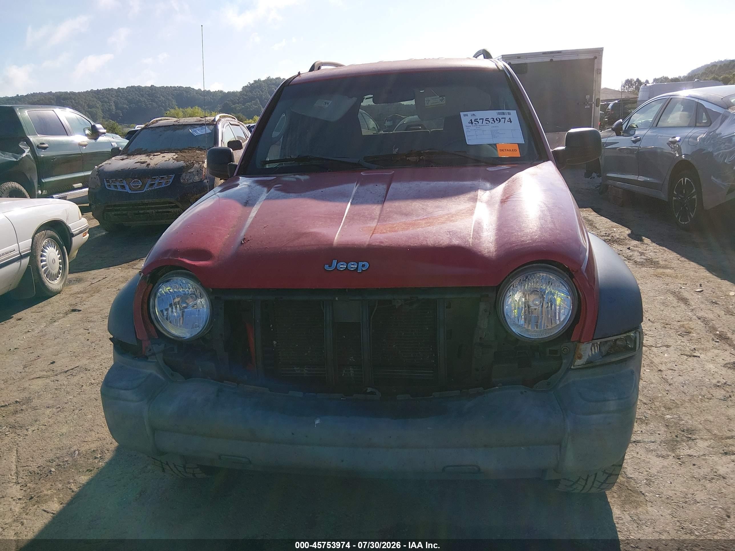 2005 Jeep Liberty Sport Red vin: 1J4GL48K65W502271