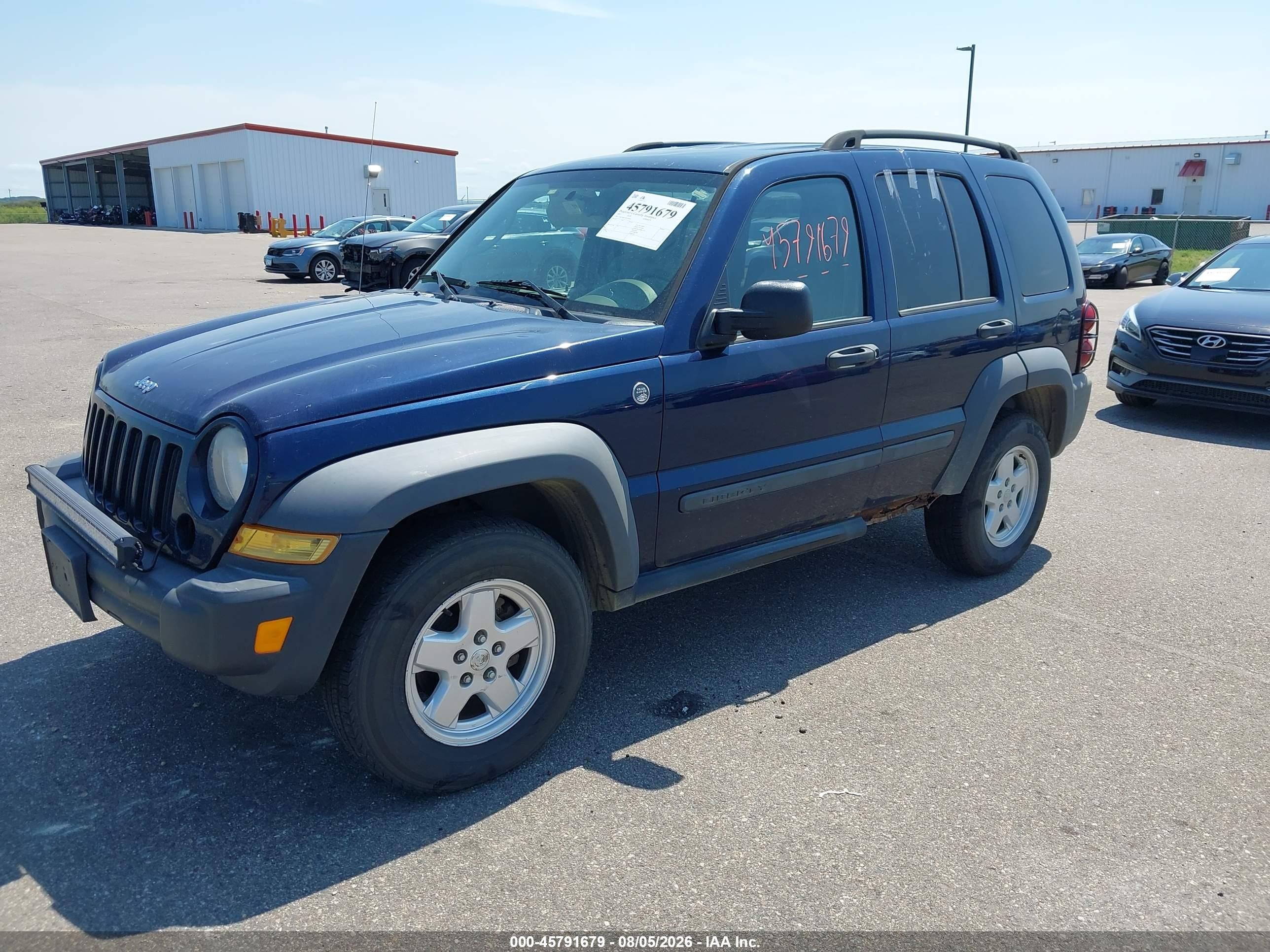 2007 Jeep Liberty Sport Синий vin: 1J4GL48K67W520983