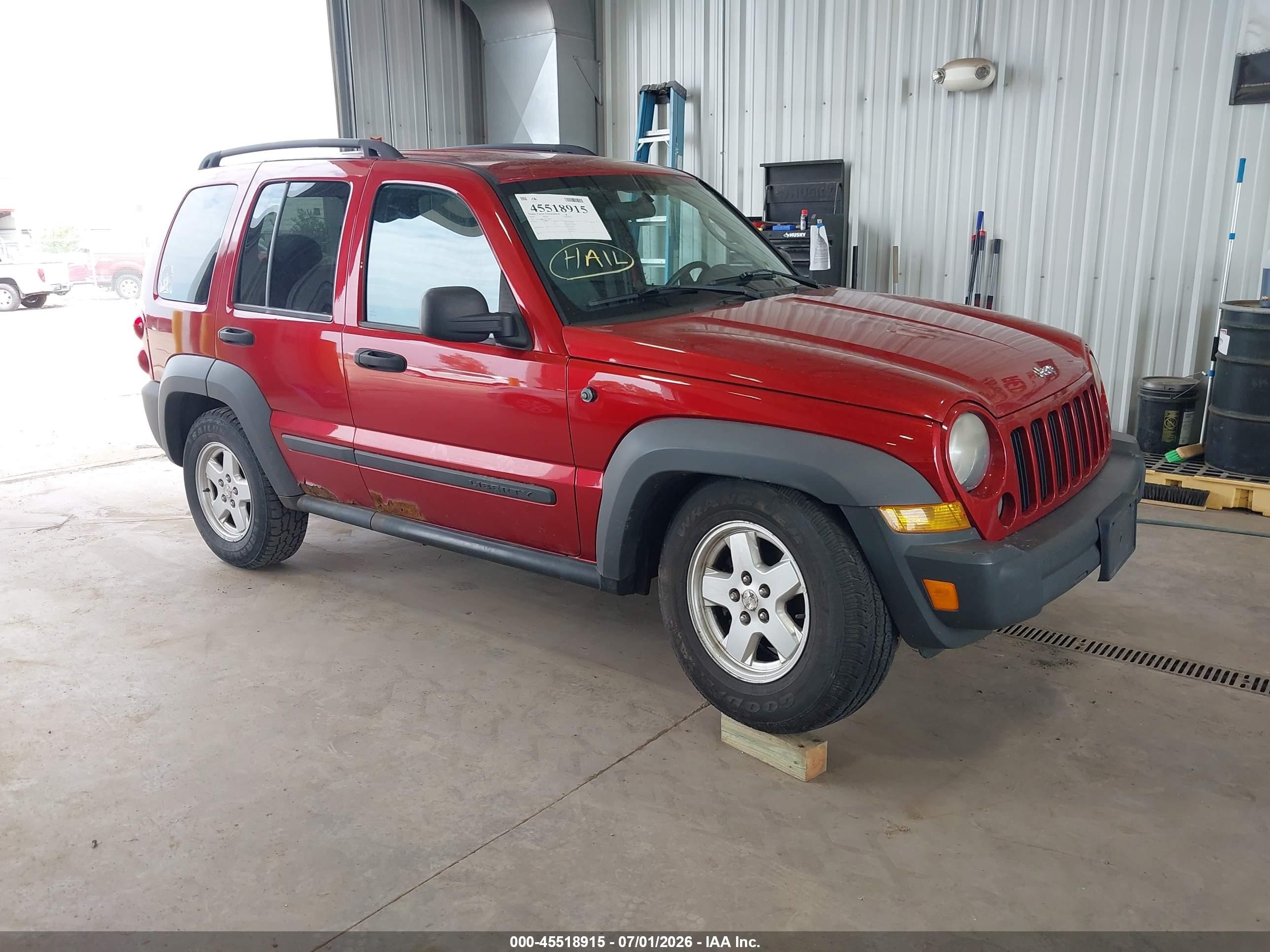 2007 Jeep Liberty Sport Red vin: 1J4GL48K67W538562
