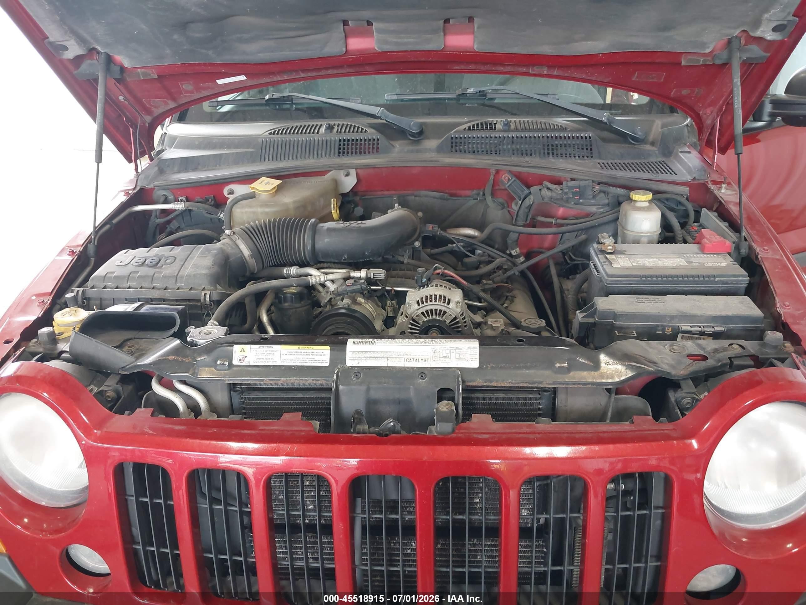 2007 Jeep Liberty Sport Red vin: 1J4GL48K67W538562