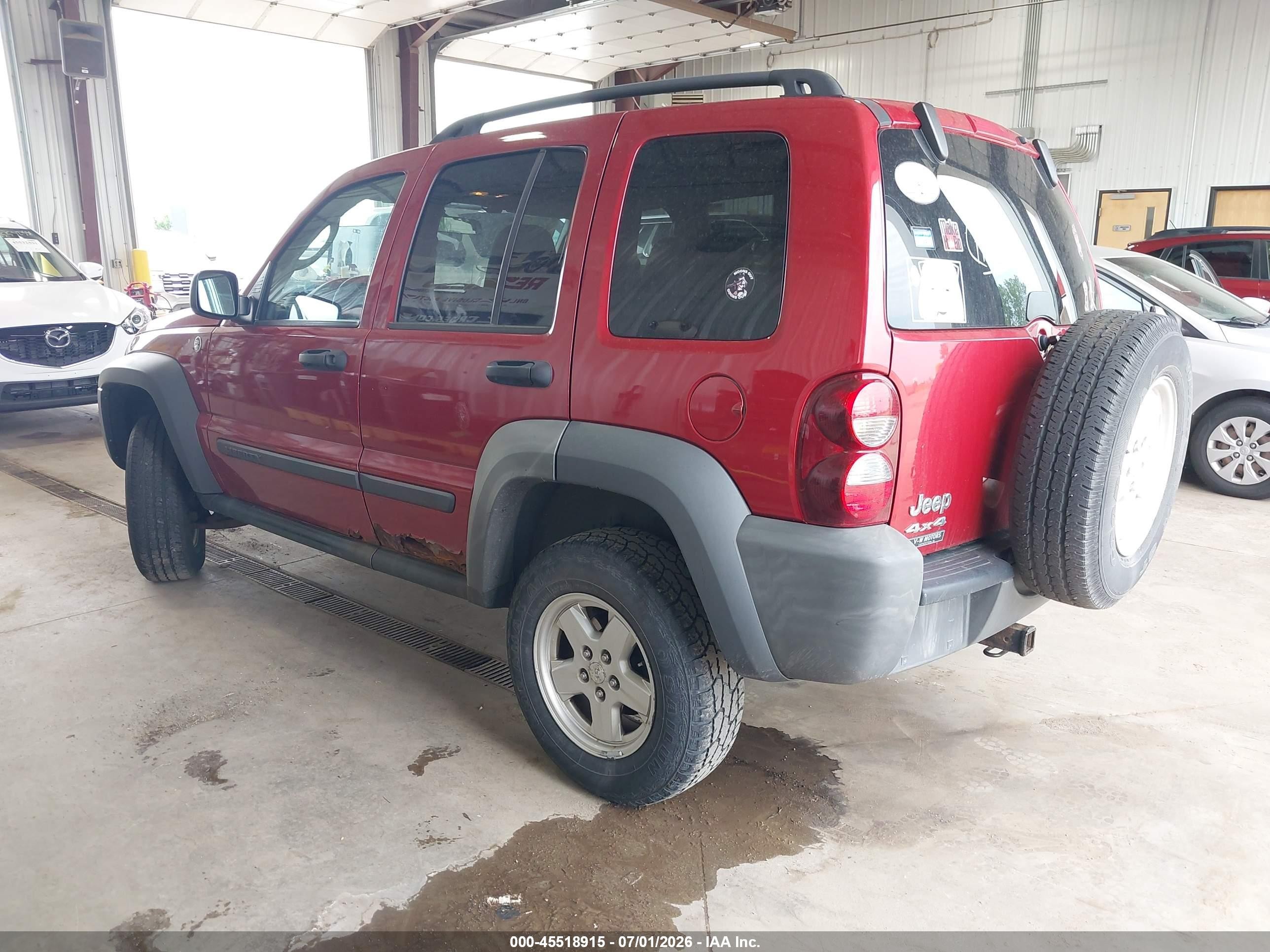 2007 Jeep Liberty Sport Red vin: 1J4GL48K67W538562