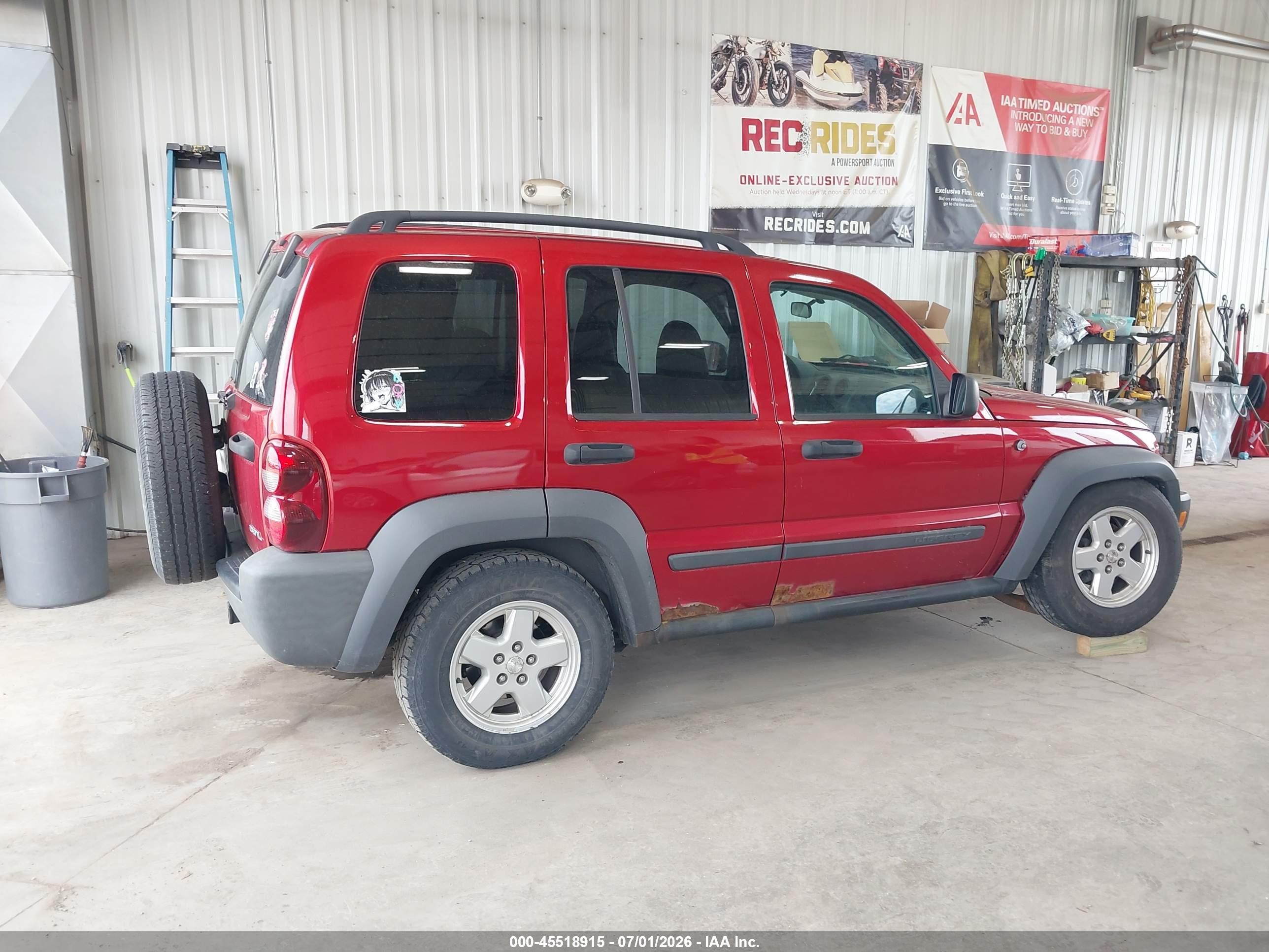 2007 Jeep Liberty Sport Red vin: 1J4GL48K67W538562