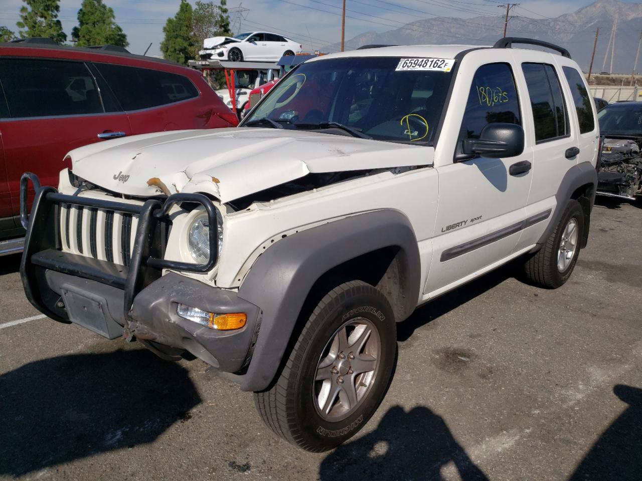 2002 Jeep Liberty Sport White vin: 1J4GL48K72W187153