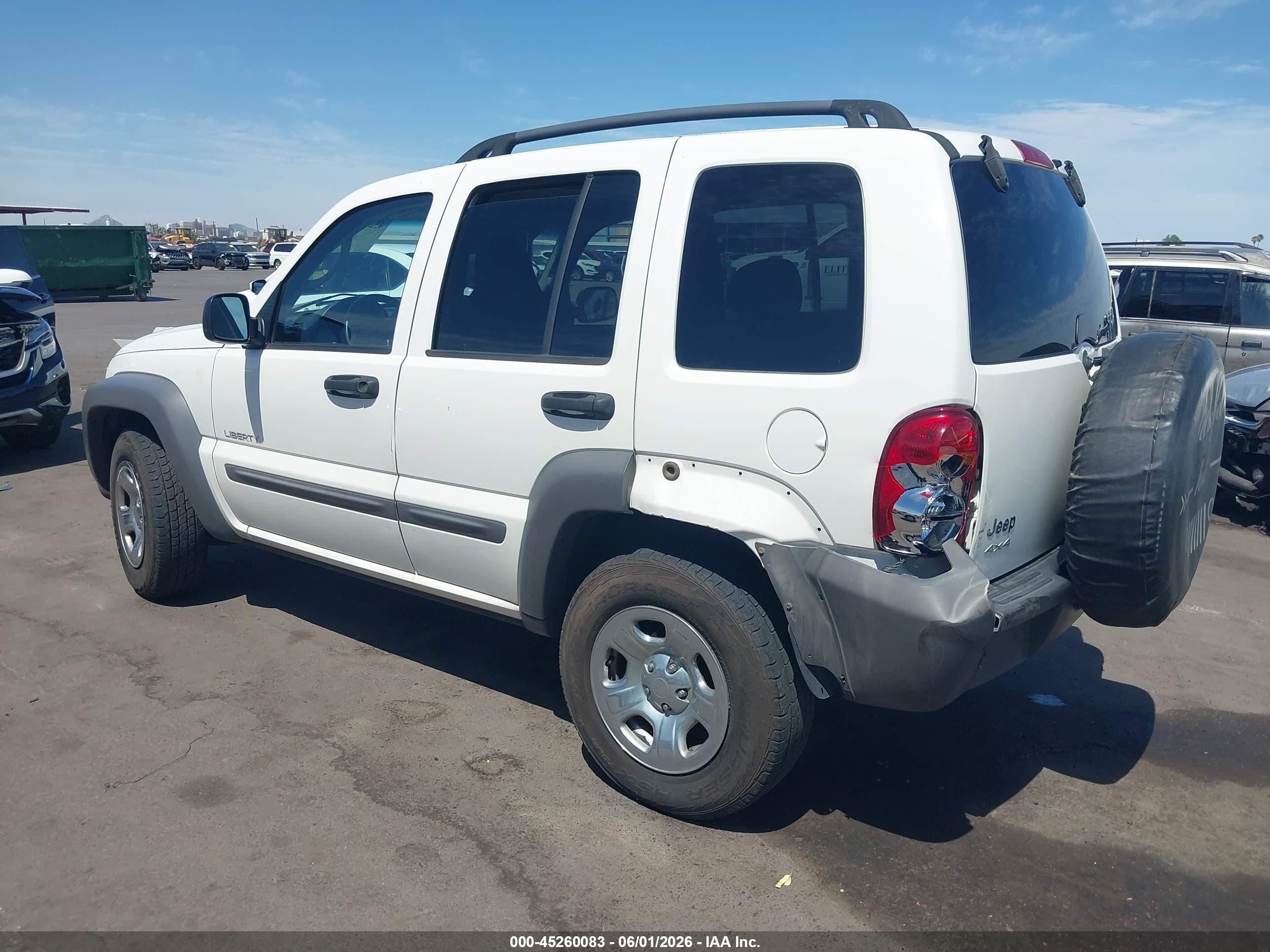 2004 Jeep Liberty Sport White vin: 1J4GL48K74W285022