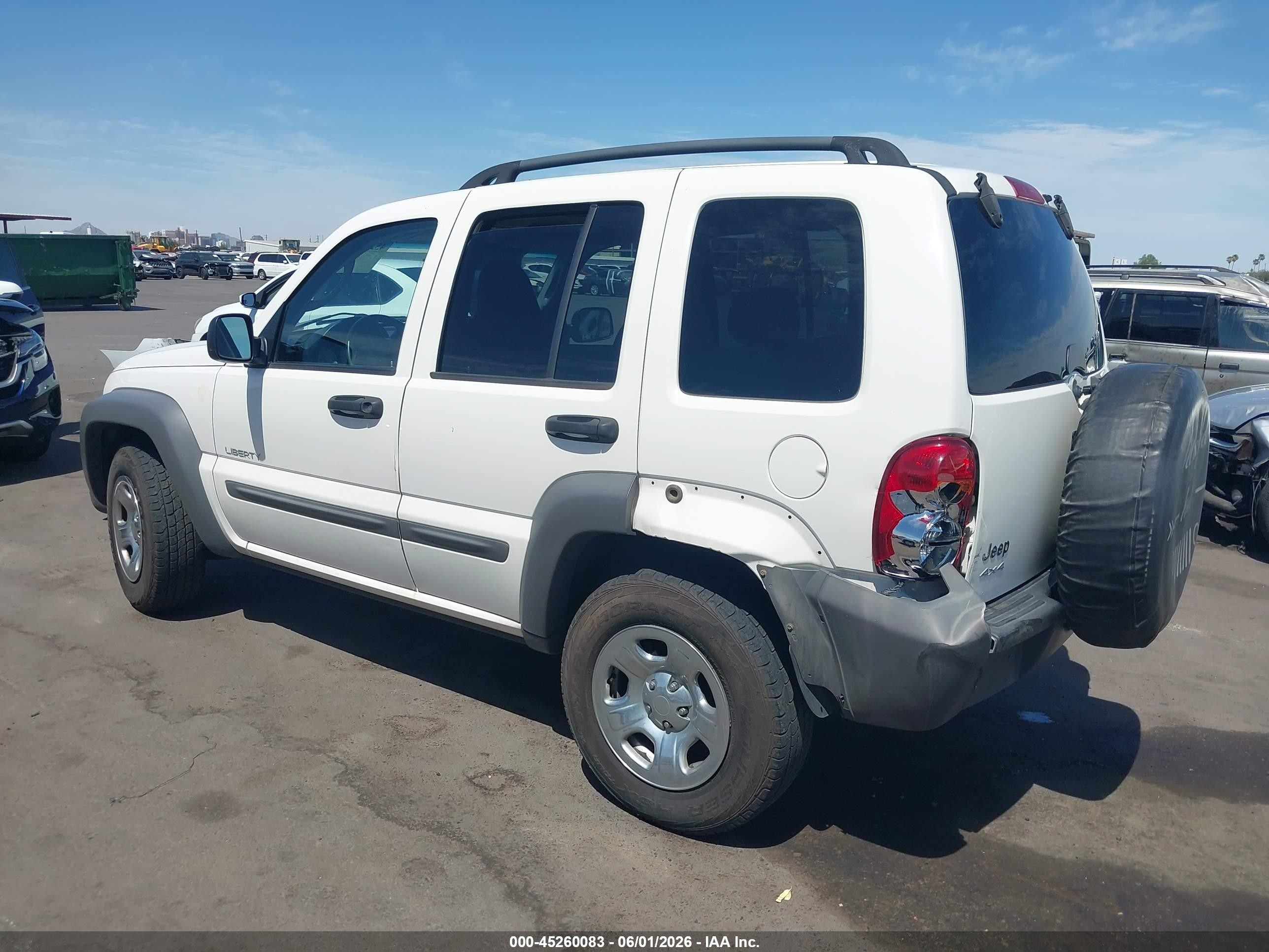 2004 Jeep Liberty Sport White vin: 1J4GL48K74W285022