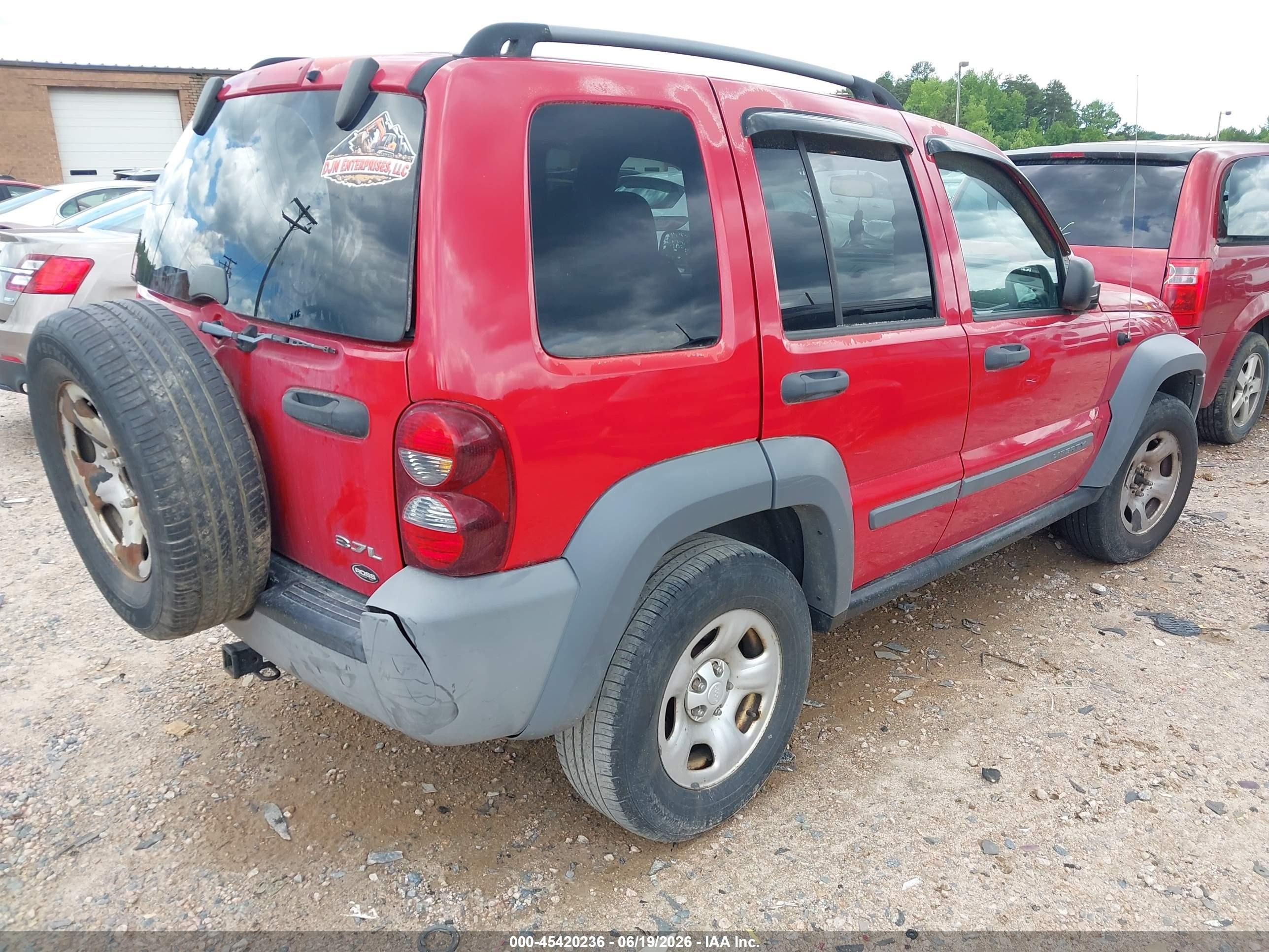 2005 Jeep Liberty Sport Red vin: 1J4GL48K75W619289