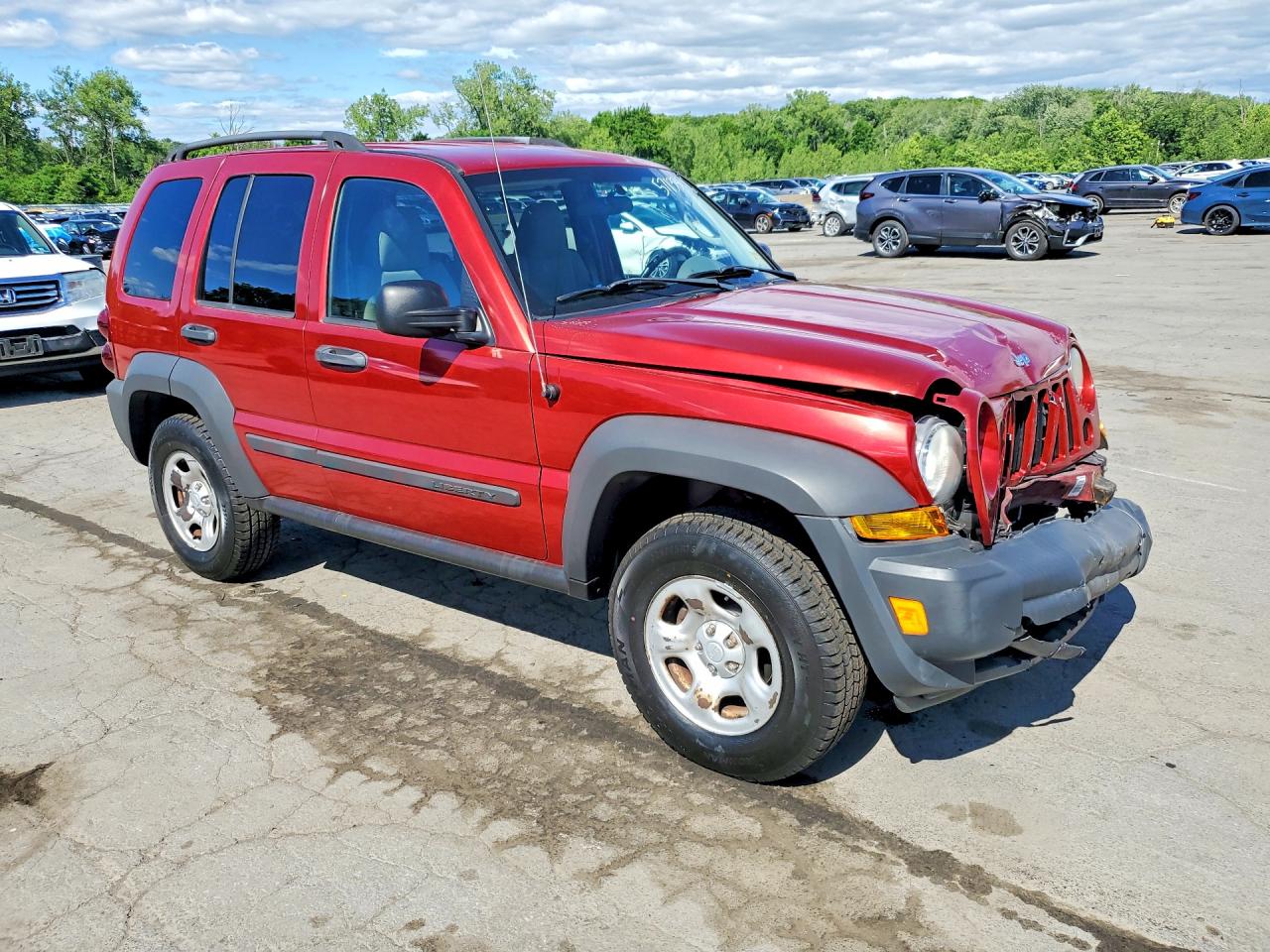 2007 Jeep Liberty Sport Red vin: 1J4GL48K77W687112