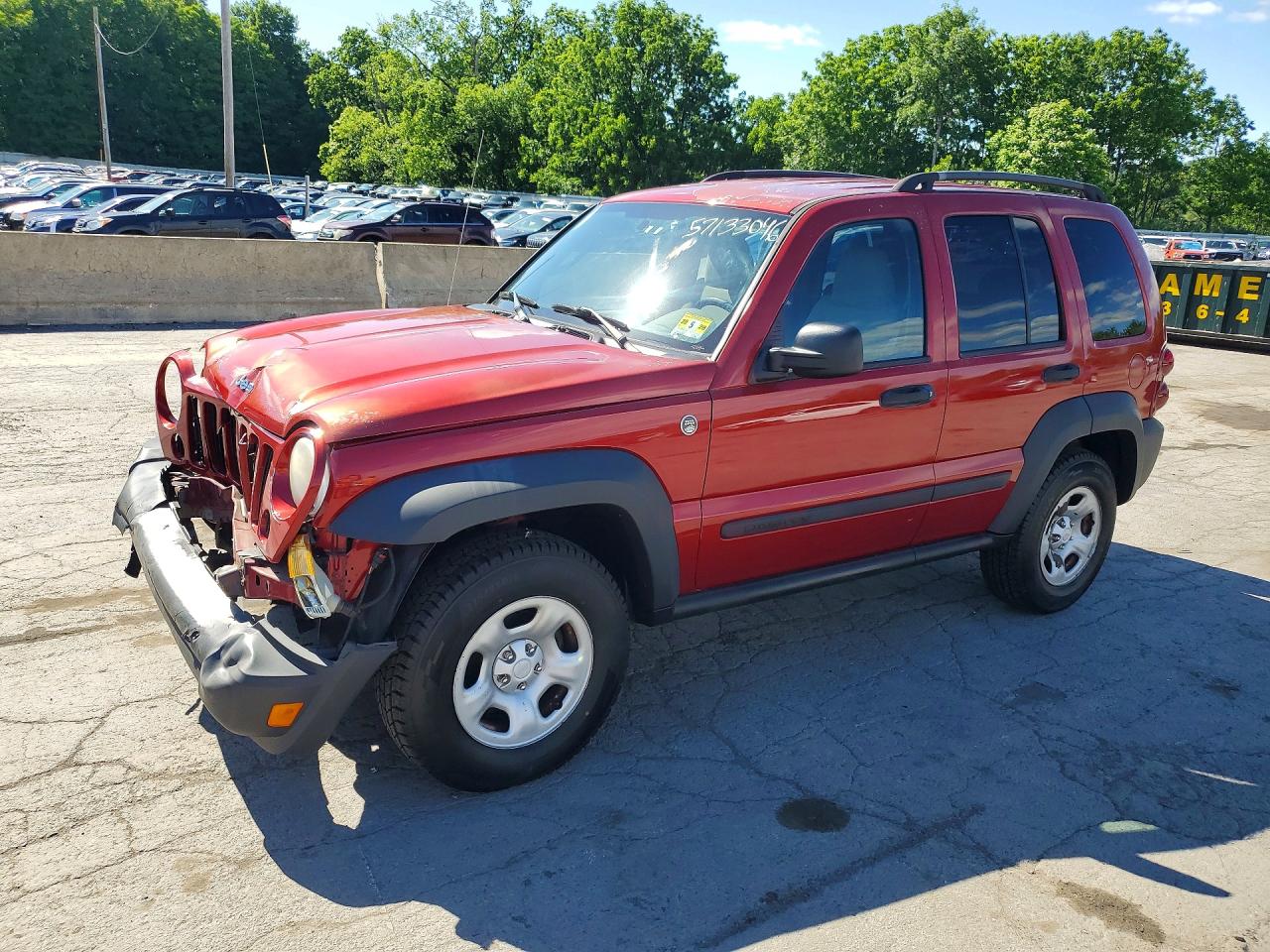 2007 Jeep Liberty Sport Red vin: 1J4GL48K77W687112