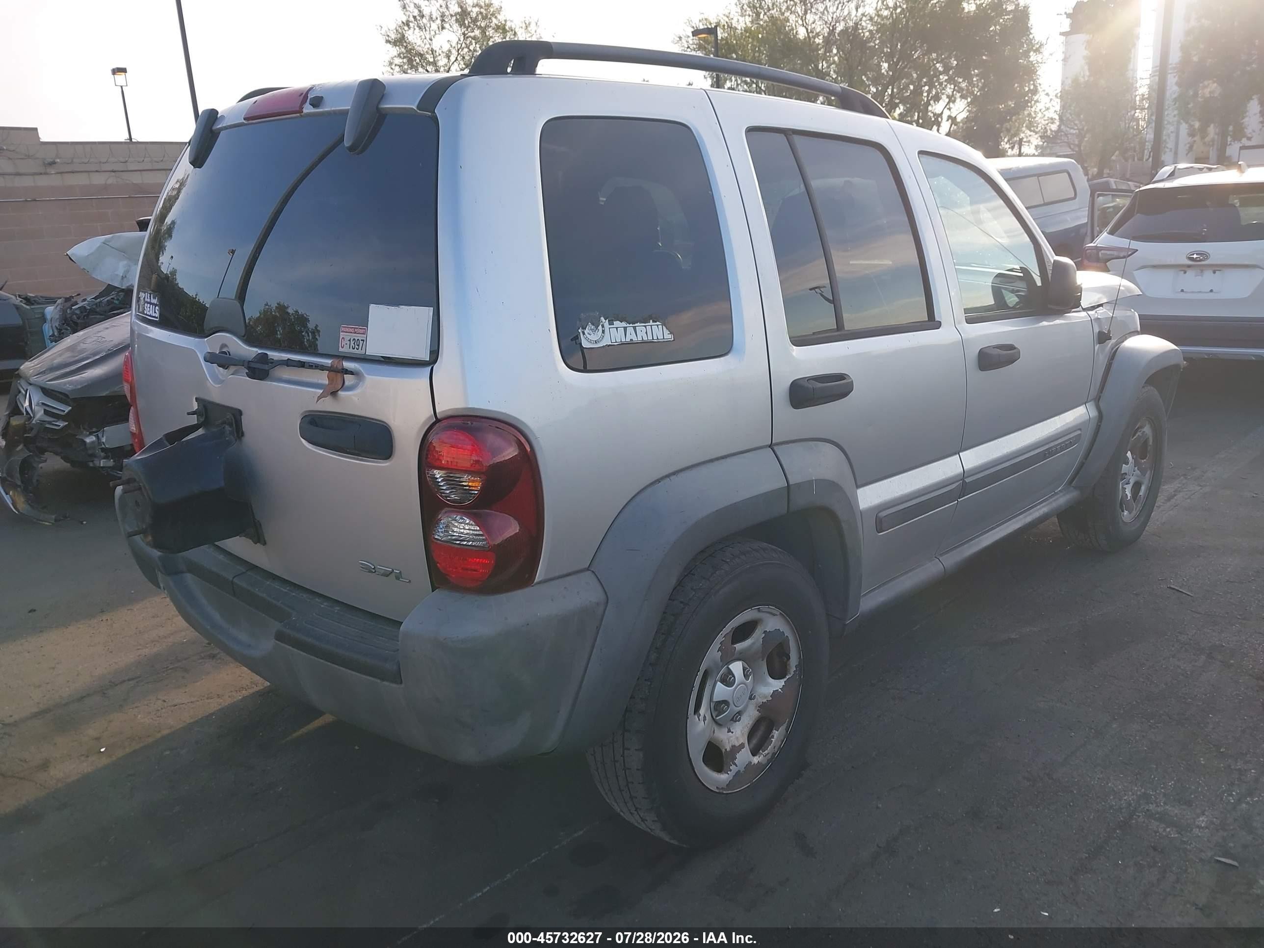 2007 Jeep Liberty Sport Silver vin: 1J4GL48K77W694092