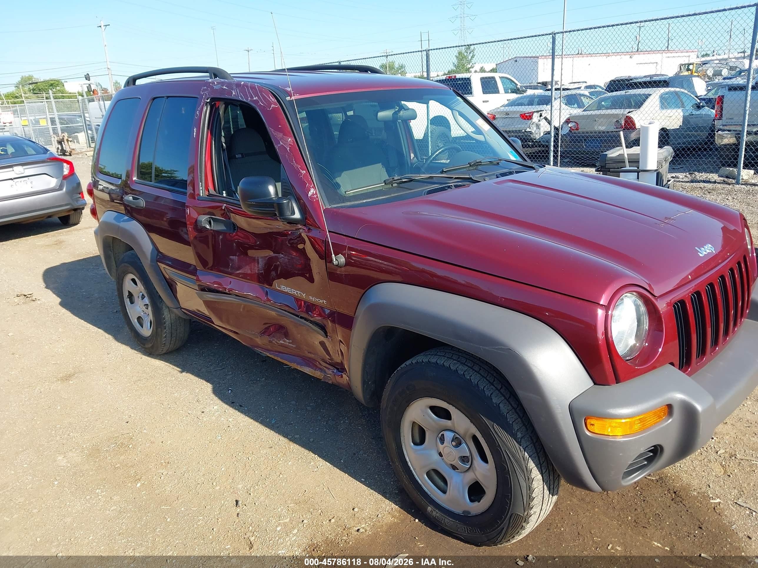 2003 Jeep Liberty Sport Burgundy vin: 1J4GL48K83W657658