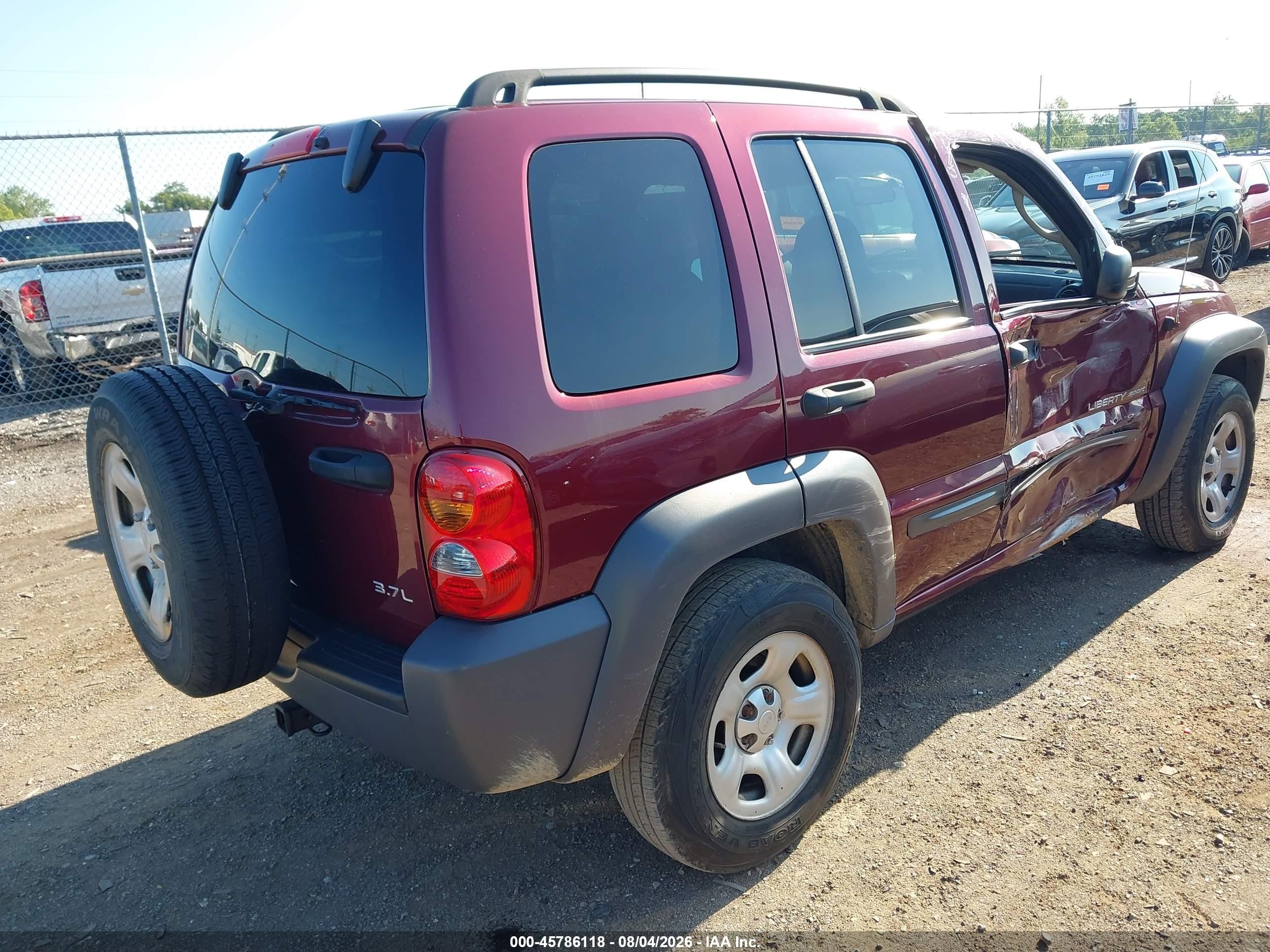 2003 Jeep Liberty Sport Burgundy vin: 1J4GL48K83W657658