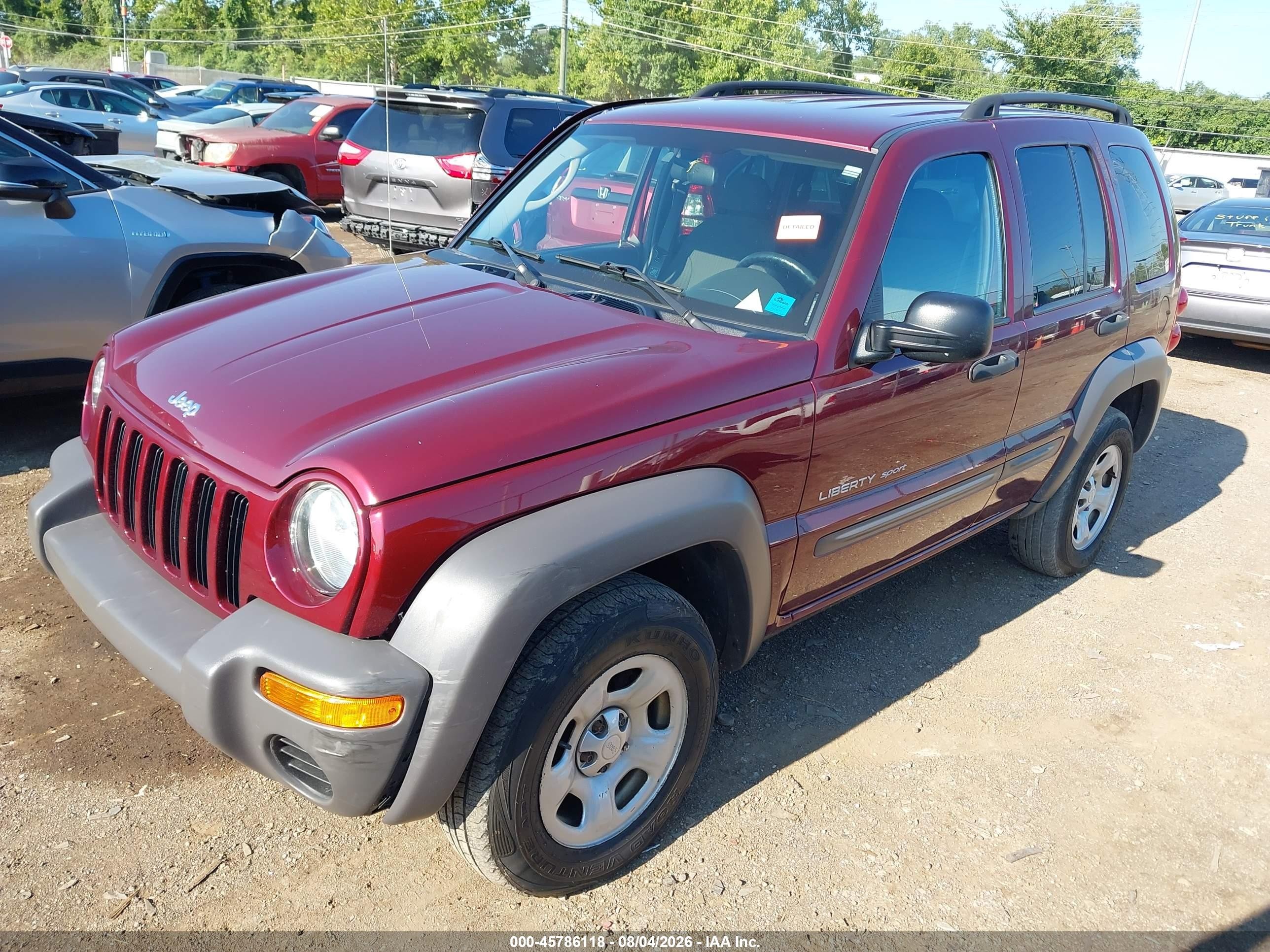 2003 Jeep Liberty Sport Burgundy vin: 1J4GL48K83W657658