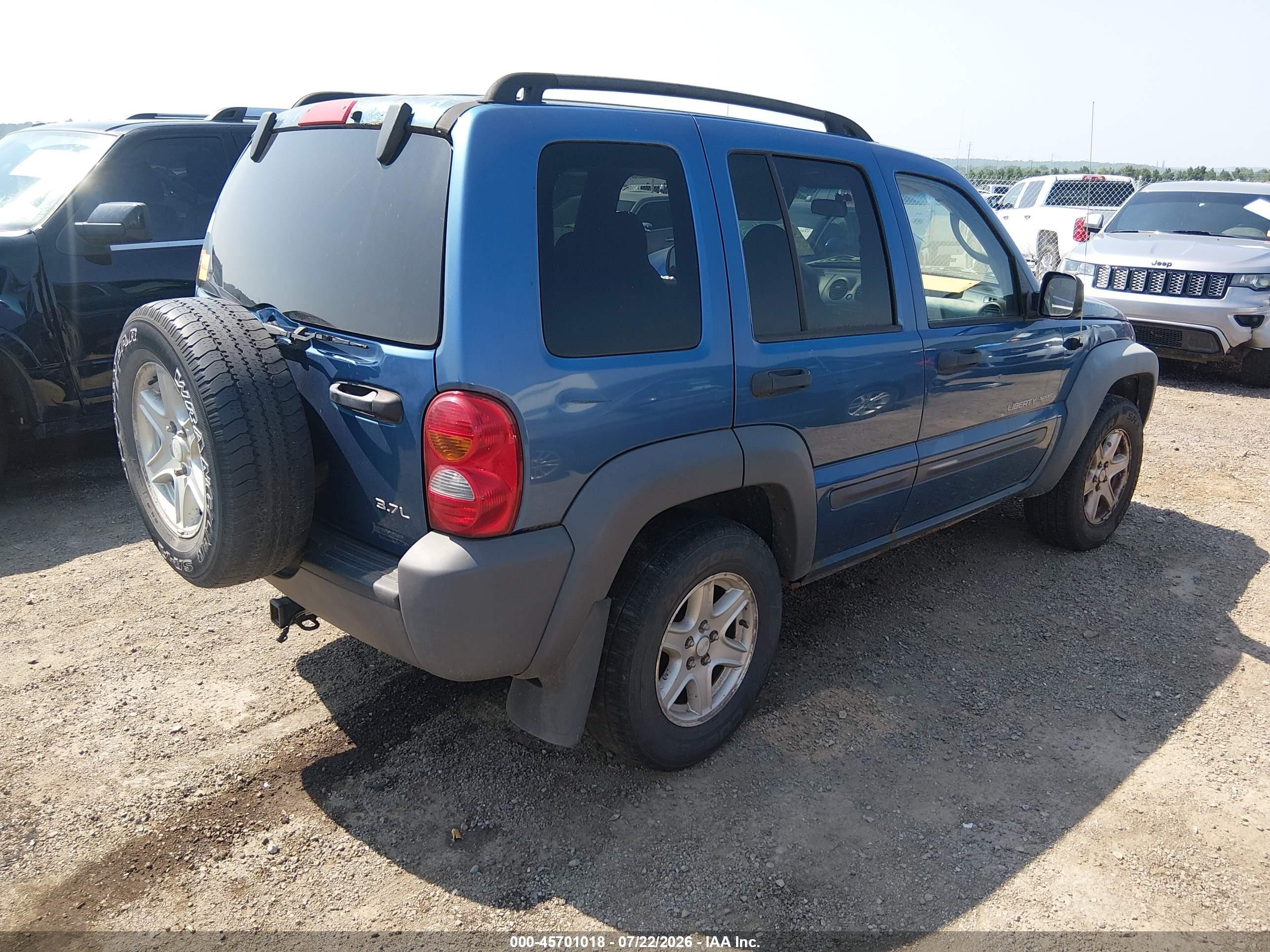 2003 Jeep Liberty Sport Blue vin: 1J4GL48K83W711380