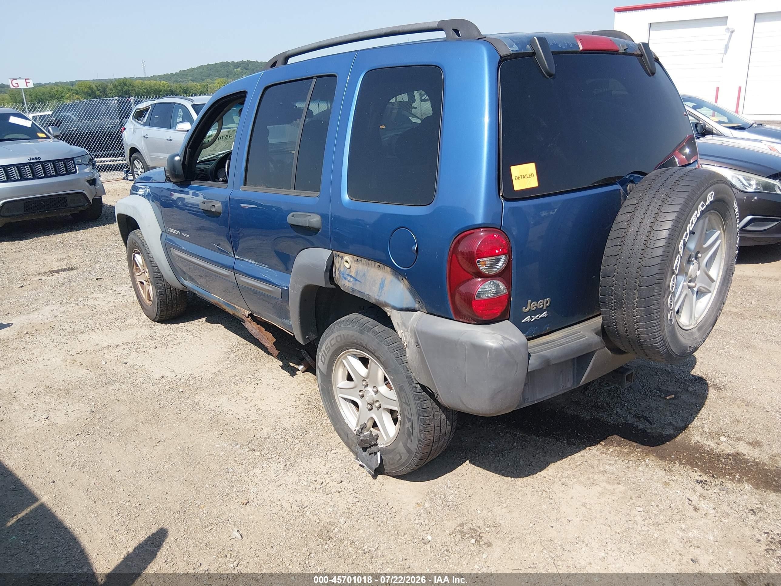 2003 Jeep Liberty Sport Blue vin: 1J4GL48K83W711380