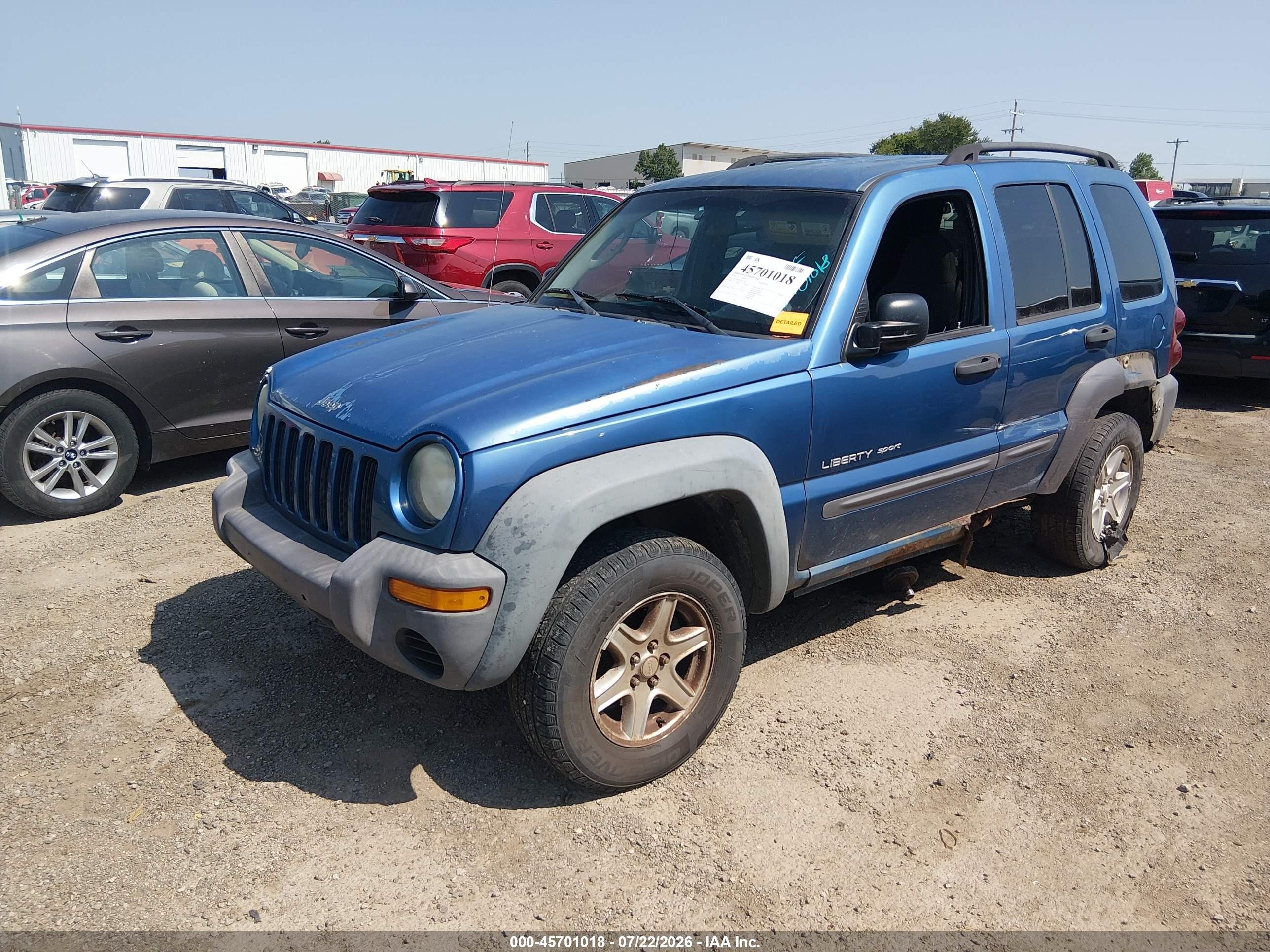 2003 Jeep Liberty Sport Blue vin: 1J4GL48K83W711380