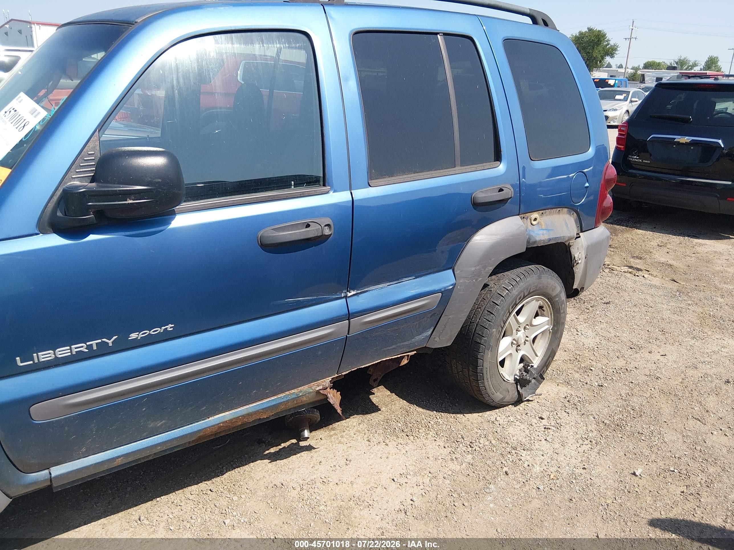 2003 Jeep Liberty Sport Blue vin: 1J4GL48K83W711380