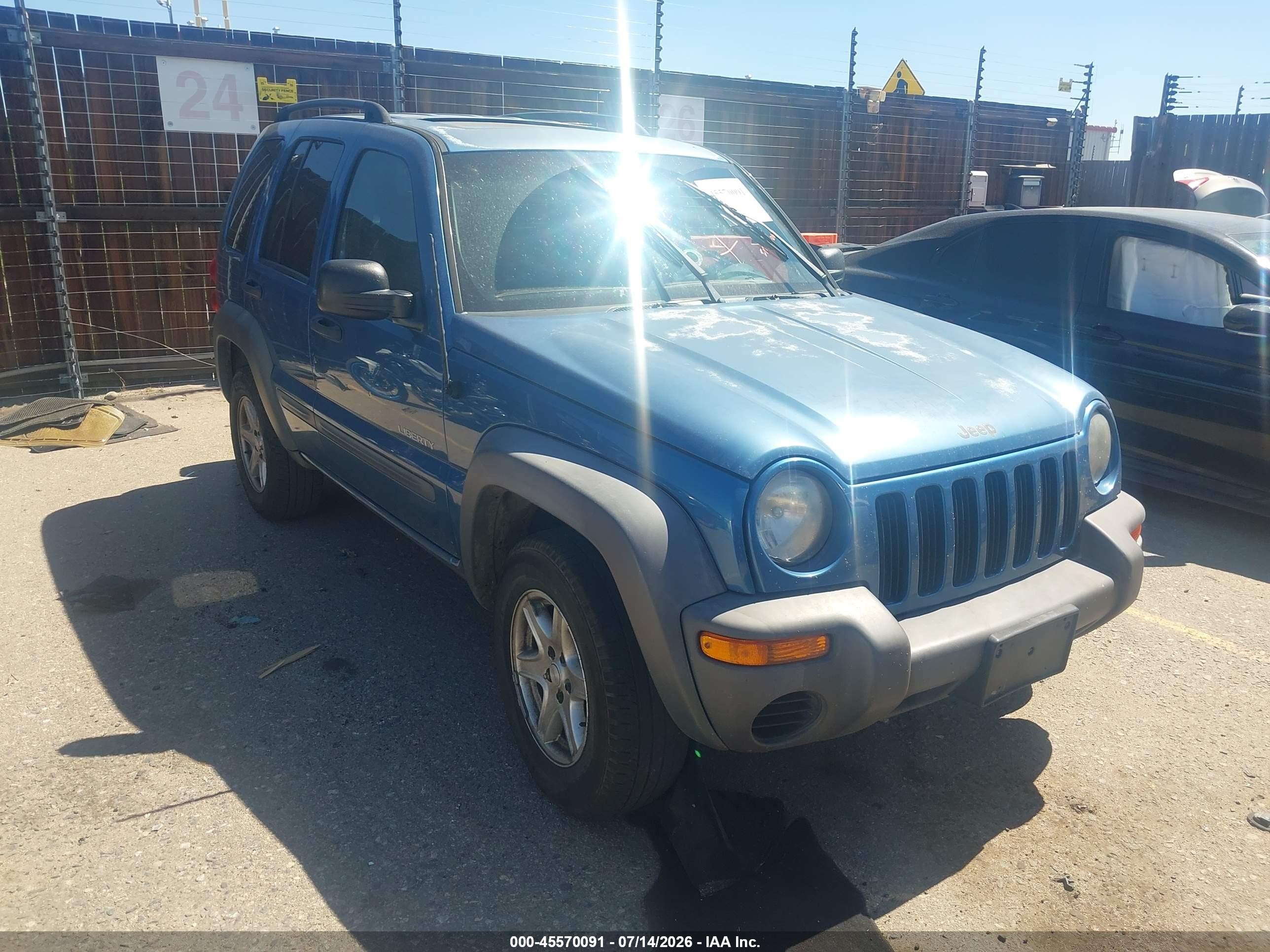 2004 Jeep Liberty Sport Blue vin: 1J4GL48K84W245306
